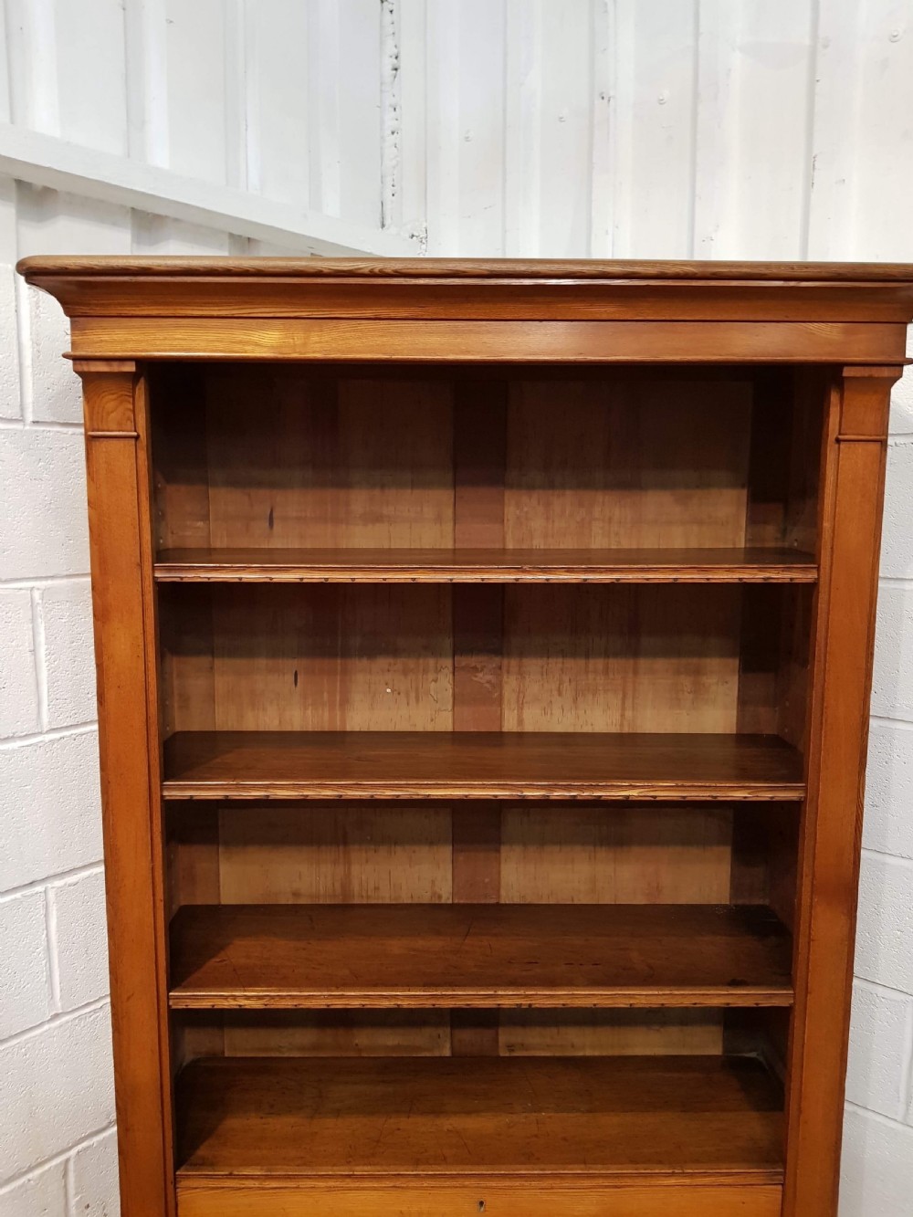 ANTIQUE VICTORIAN ASH OPEN BOOKCASE C1880 View V