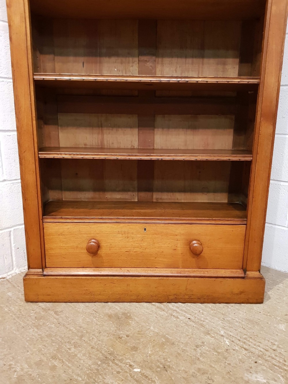 ANTIQUE VICTORIAN ASH OPEN BOOKCASE C1880 View VI