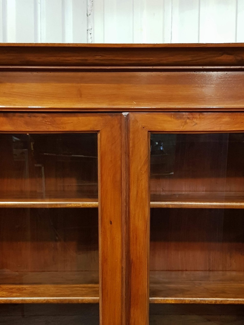 ANTIQUE 19TH CENTURY FRENCH WALNUT GLAZED BOOKCASE C1880 View IV