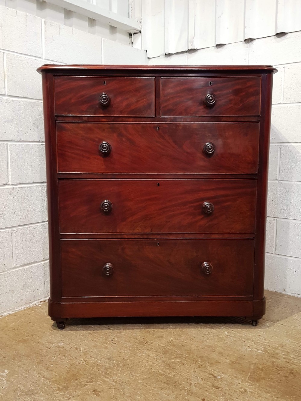 ANTIQUE VICTORIAN MAHOGANY CHEST OF DRAWERS C1880 View III