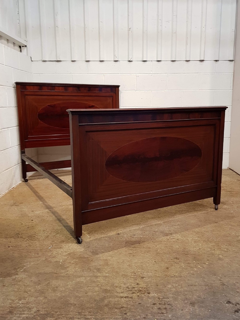 ANTIQUE EDWARDIAN MAHOGANY DOUBLE BED C1900