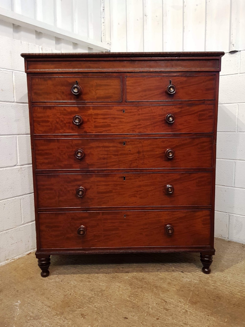 ANTIQUE WILLIAM 1V MAHOGANY CHEST OF DRAWERS WITH SECRET DRAWER C1830 View IV