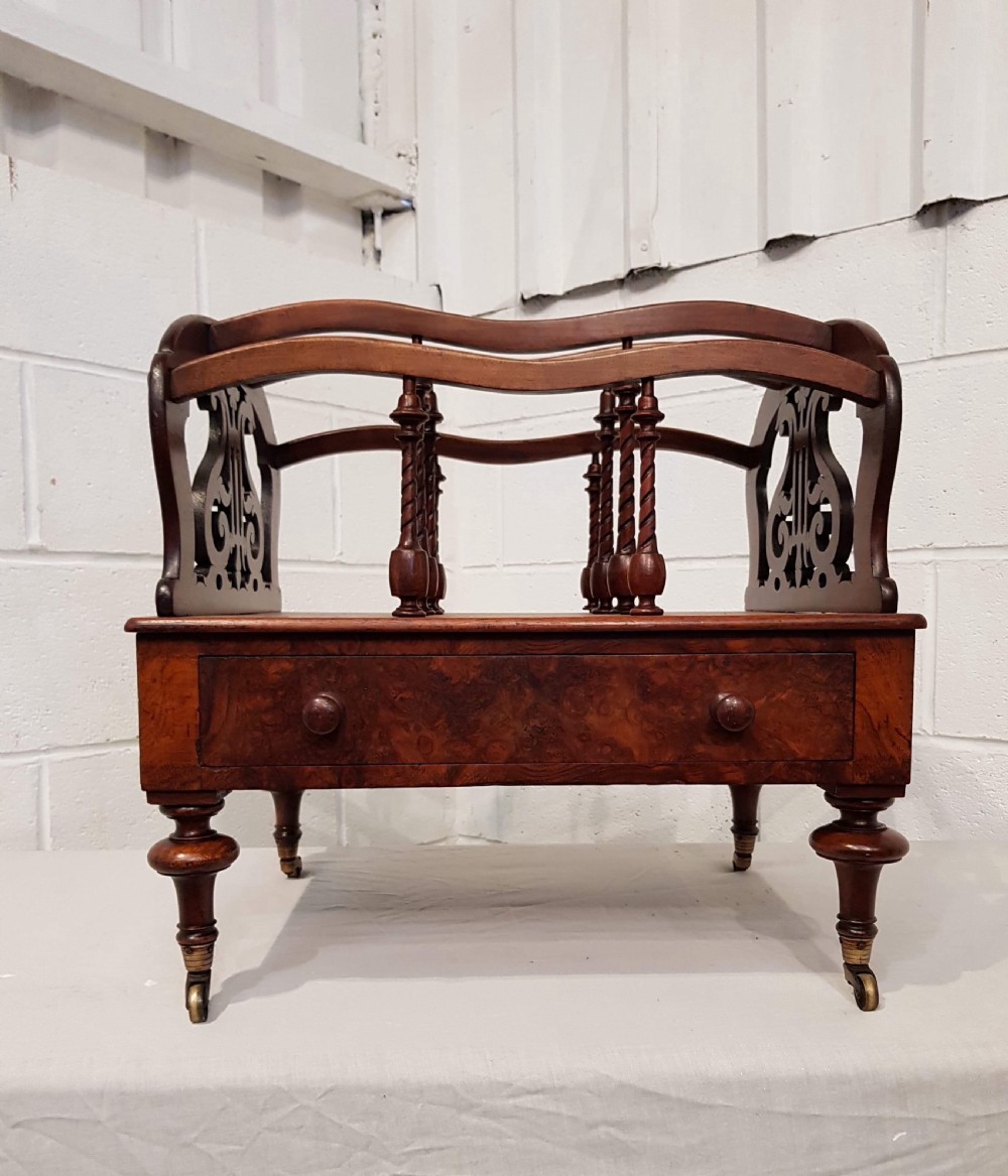 ANTIQUE WILLIAM 1V BURR WALNUT CANTERBURY C1830 View II