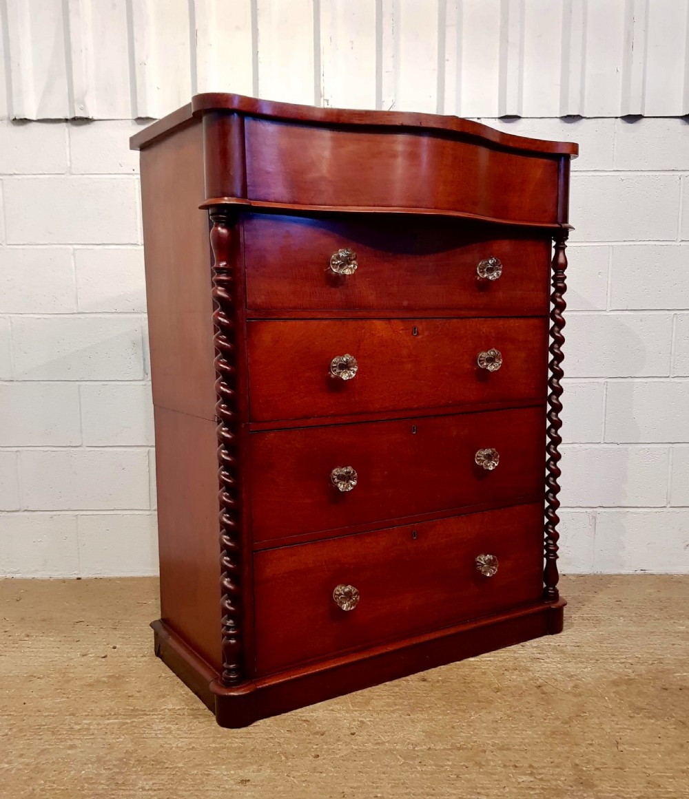 ANTIQUE VICTORIAN MAHOGANY SCOTCH CHEST OF DRAWERS C1880 View III