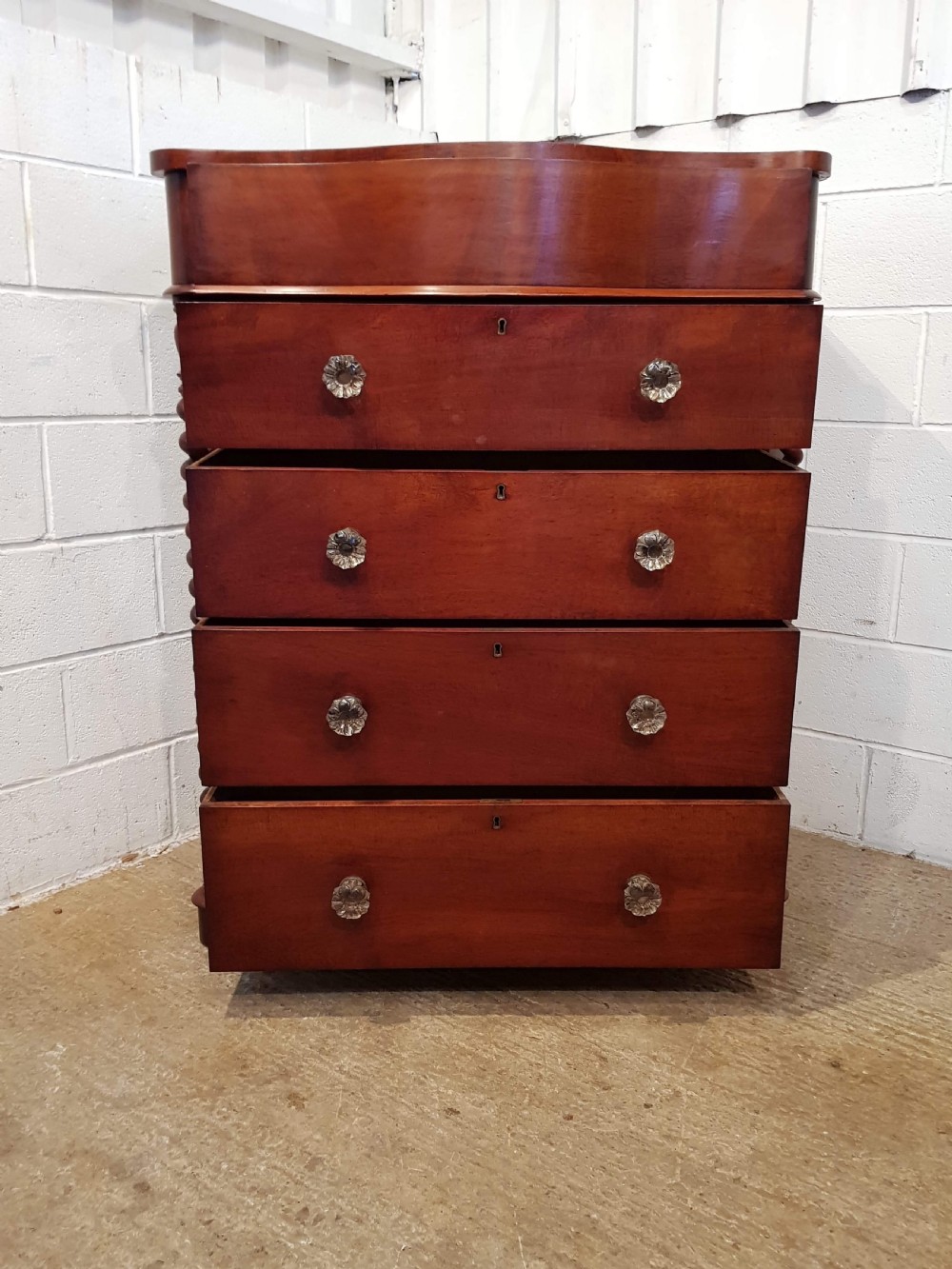 ANTIQUE VICTORIAN MAHOGANY SCOTCH CHEST OF DRAWERS C1880 View VII