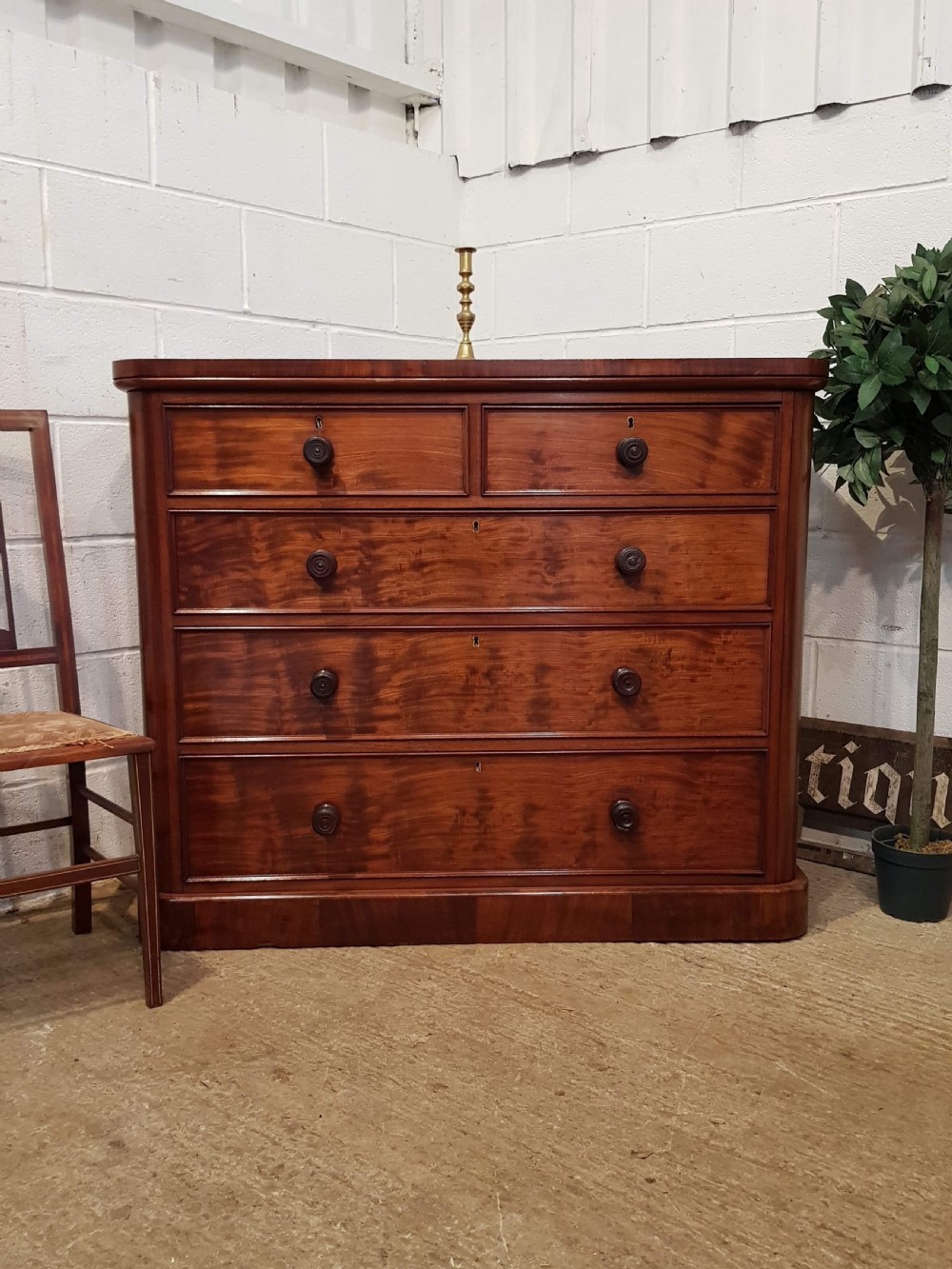 ANTIQUE VICTORIAN MAHOGANY CHEST OF DRAWERS C1880