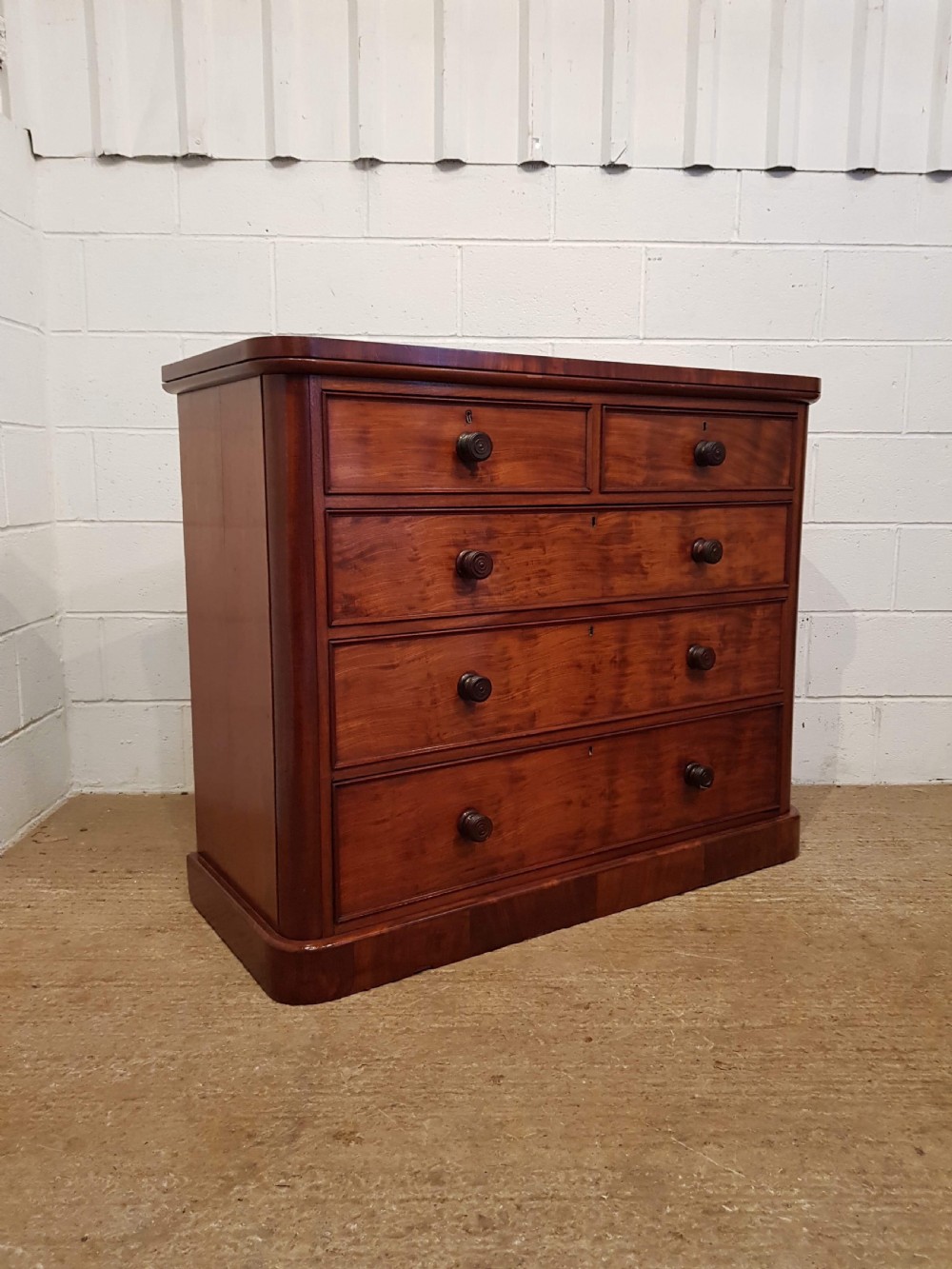 ANTIQUE VICTORIAN MAHOGANY CHEST OF DRAWERS C1880 View III