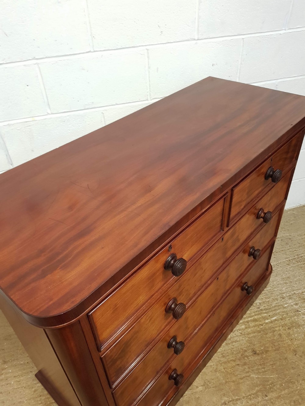 ANTIQUE VICTORIAN MAHOGANY CHEST OF DRAWERS C1880 View V