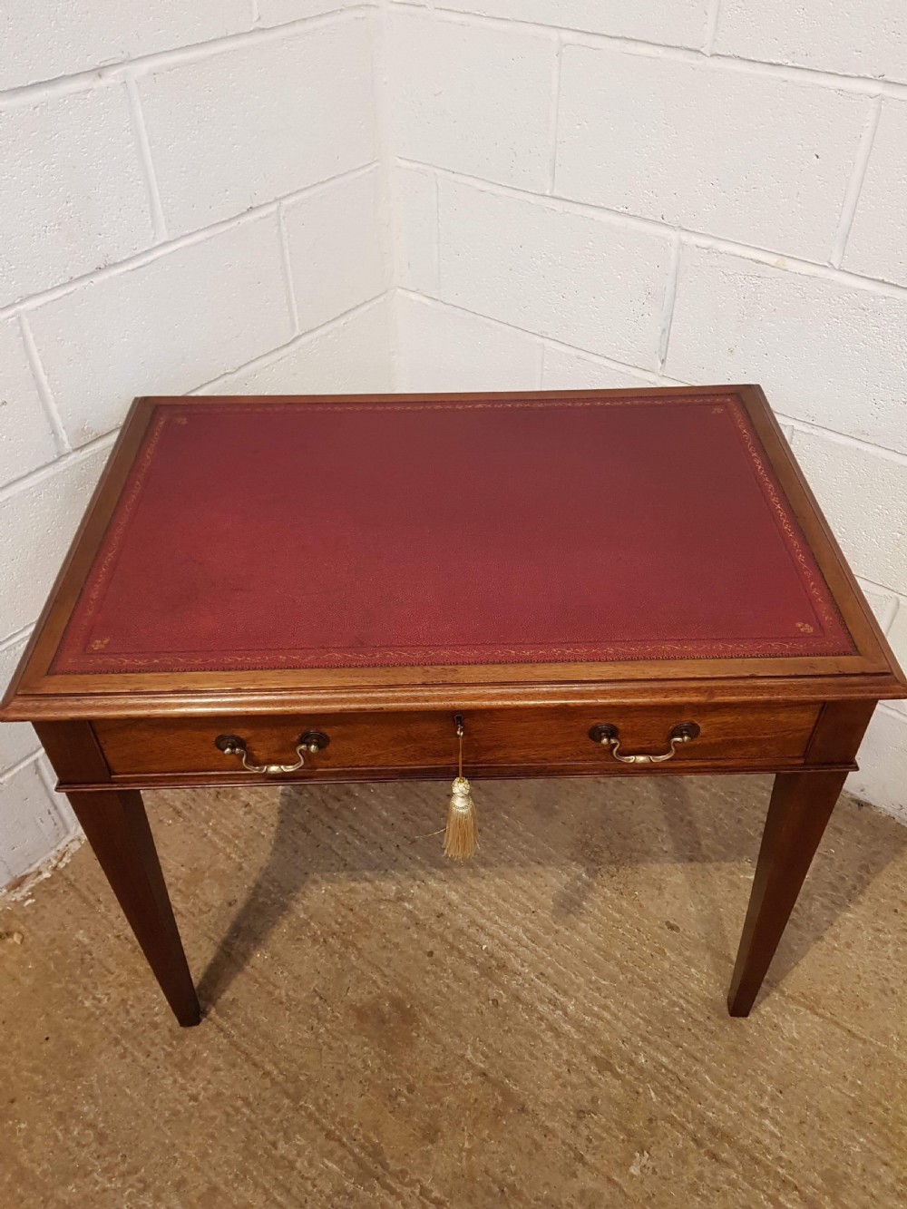 ANTIQUE EDWARDIAN MAHOGANY WRITING TABLE C1900 View VIII