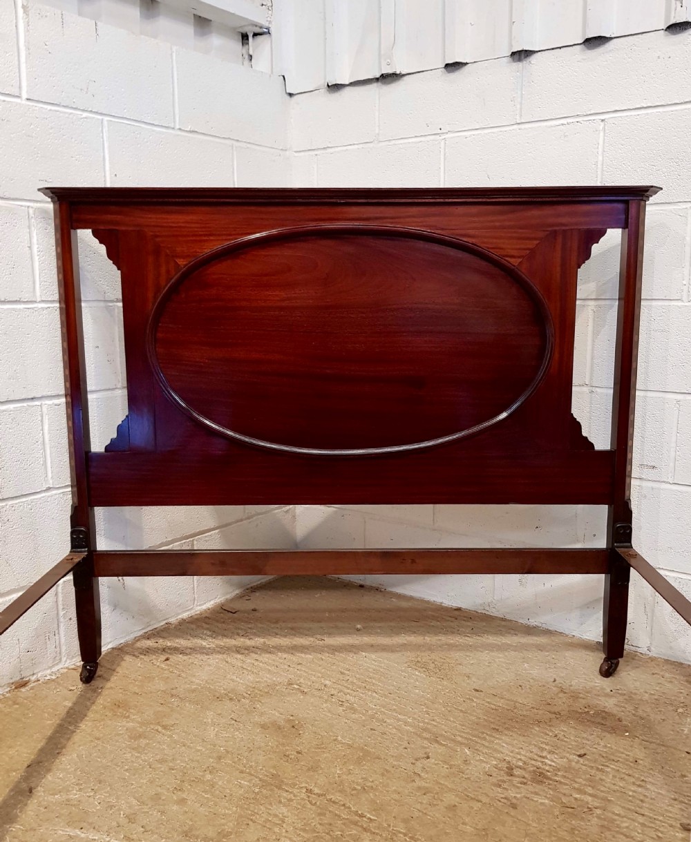 ANTIQUE EDWARDIAN INLAID MAHOGANY DOUBLE BED C1900 View II