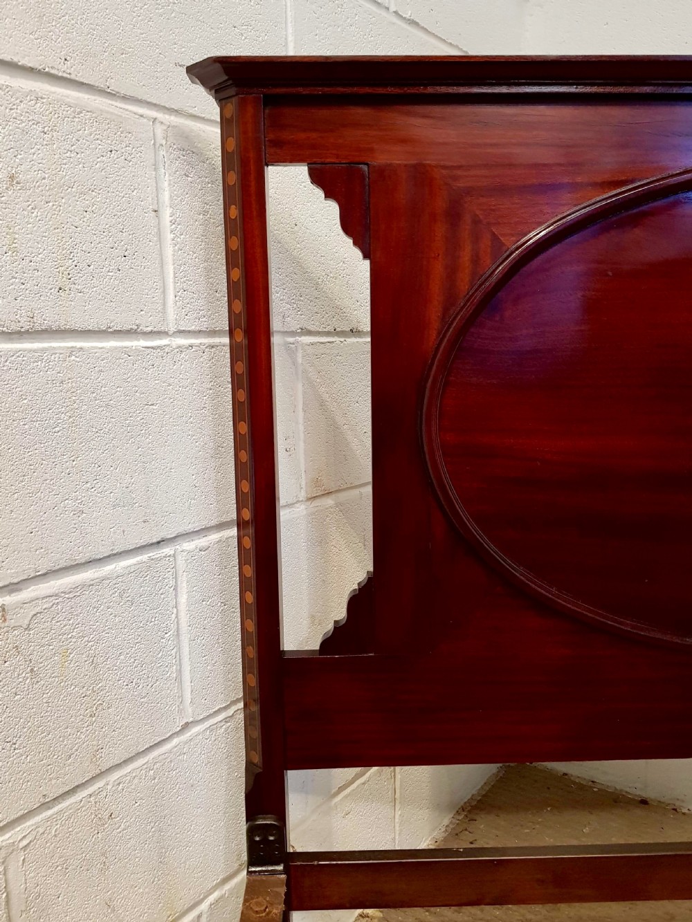 ANTIQUE EDWARDIAN INLAID MAHOGANY DOUBLE BED C1900 View IV