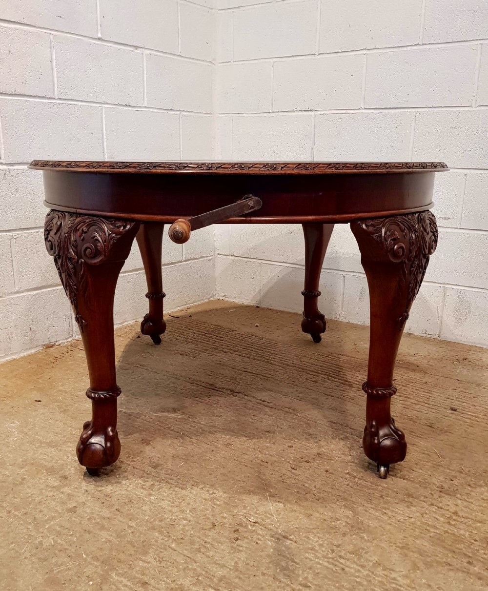 ANTIQUE EDWARDIAN MAHOGANY EXTENDING DINING TABLE C1900 View IV