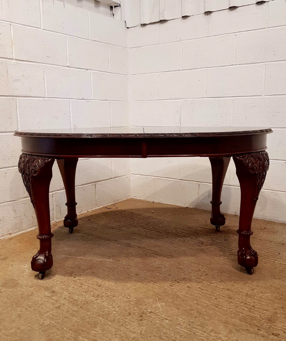 ANTIQUE EDWARDIAN MAHOGANY EXTENDING DINING TABLE C1900 View VI