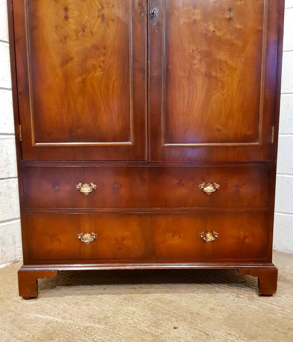 ANTIQUE WALNUT COMBINATION DOUBLE WARDROBE C1920 View II