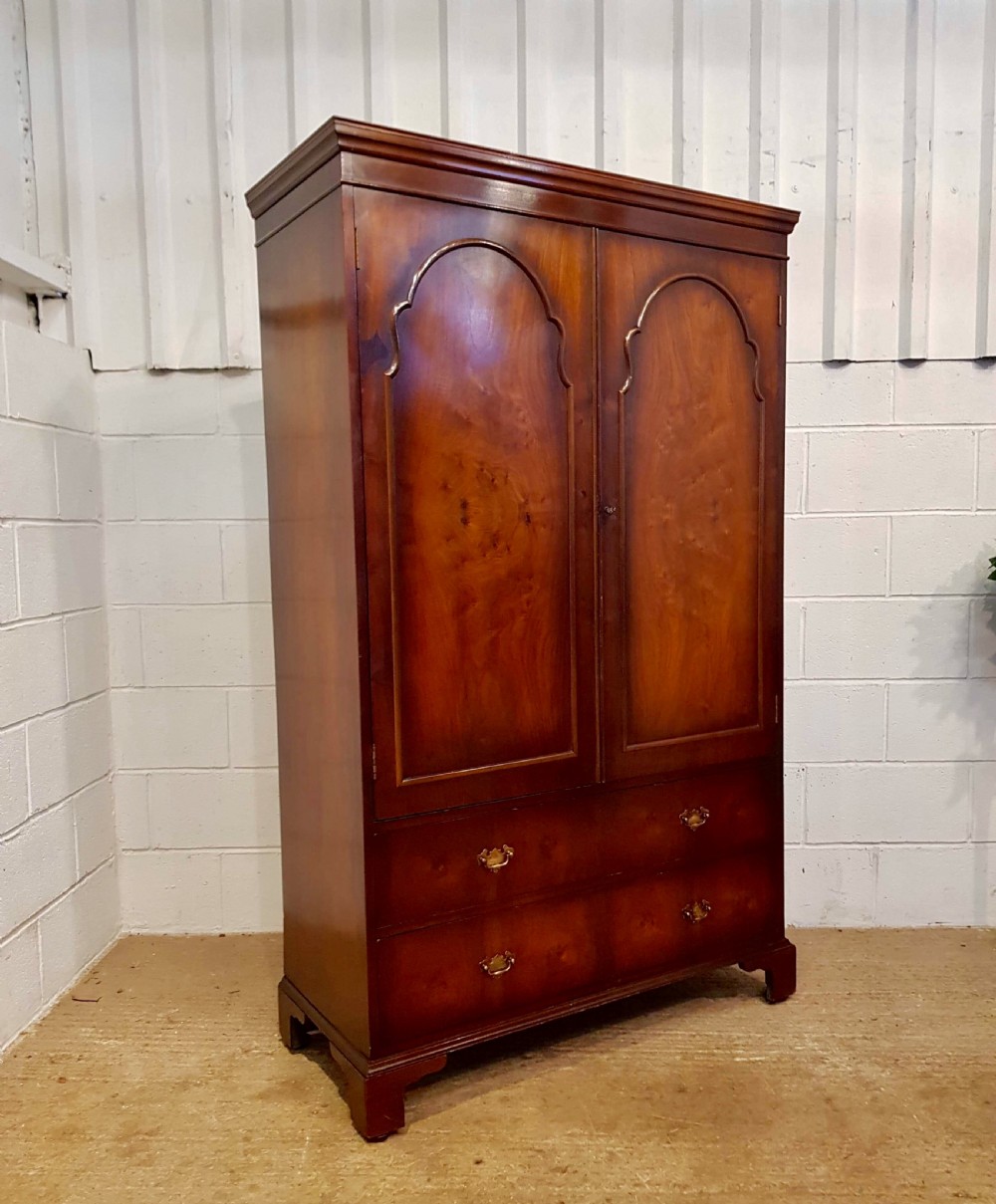 ANTIQUE WALNUT COMBINATION DOUBLE WARDROBE C1920 View VI