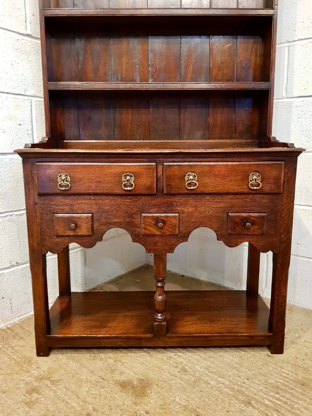 ANTIQUE SMALL DWARF JOINED OAK DRESSER C1920 View II