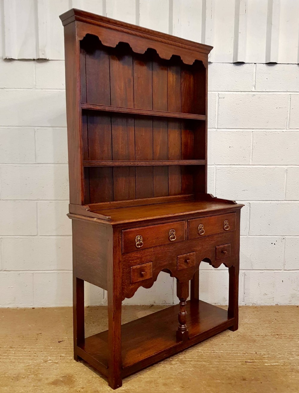 ANTIQUE SMALL DWARF JOINED OAK DRESSER C1920 View III