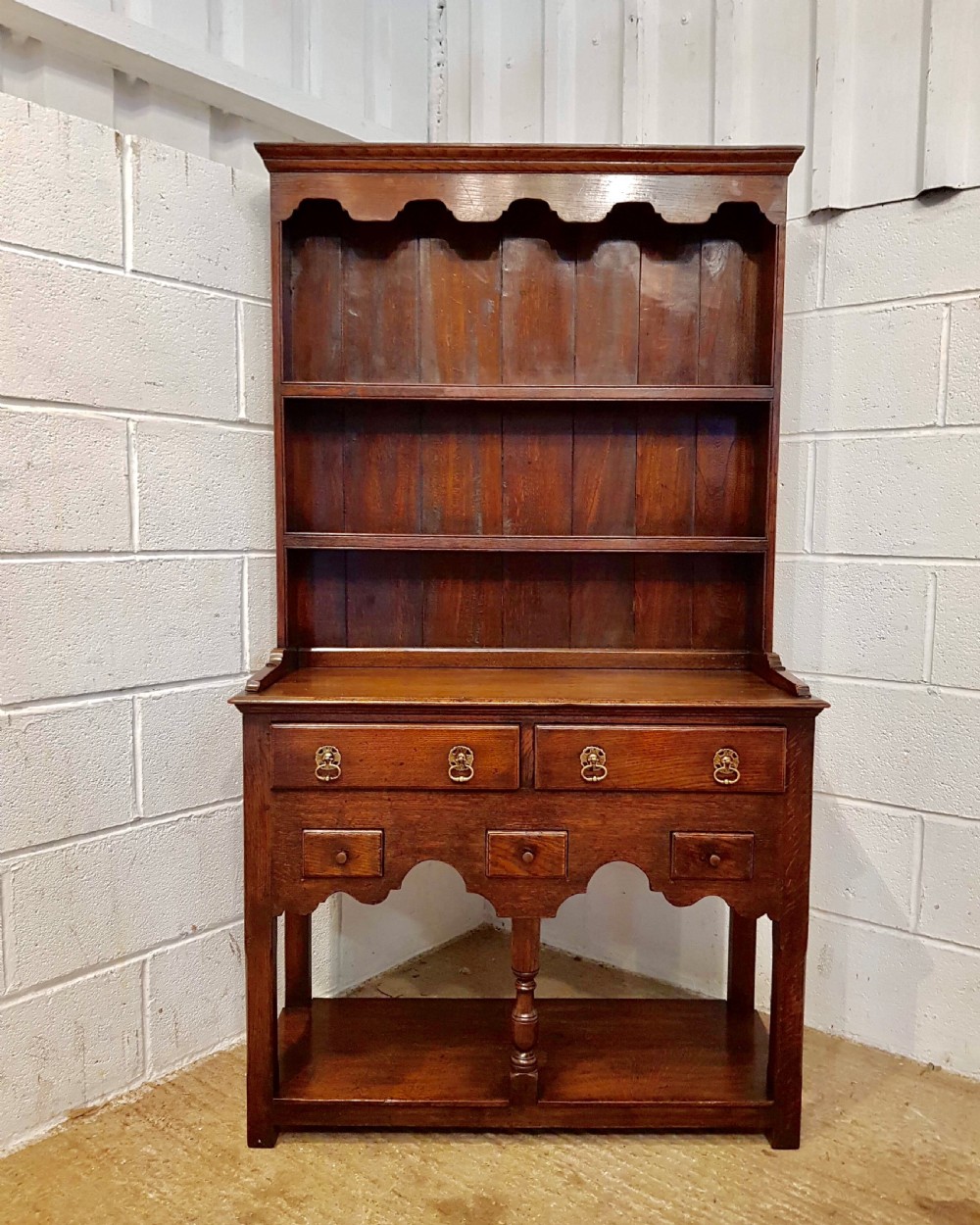 ANTIQUE SMALL DWARF JOINED OAK DRESSER C1920 View IV