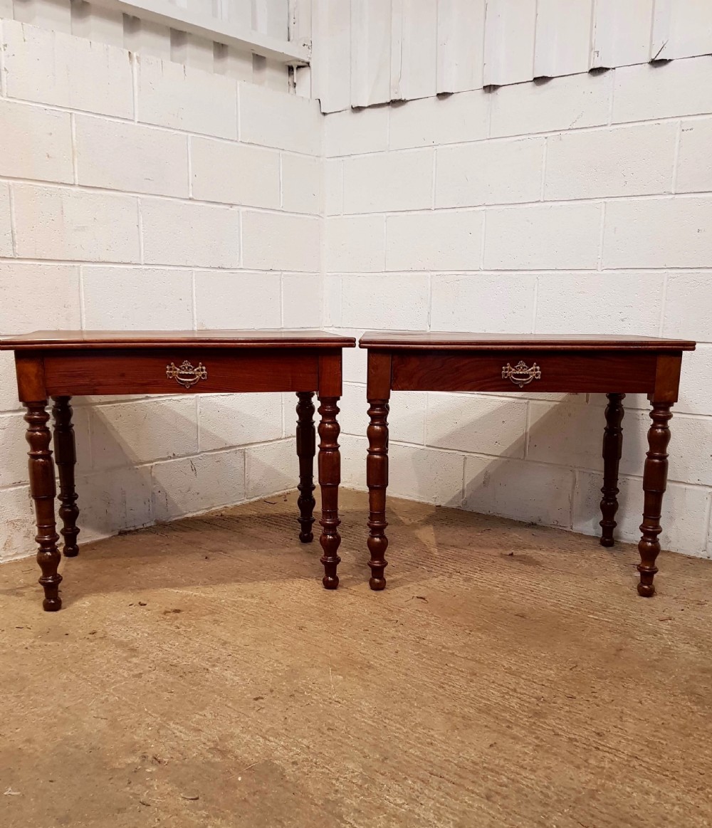 ANTIQUE PAIR LATE 19TH CENTURY FRENCH PROVINCIAL WALNUT SIDE TABLES C1890 View VII