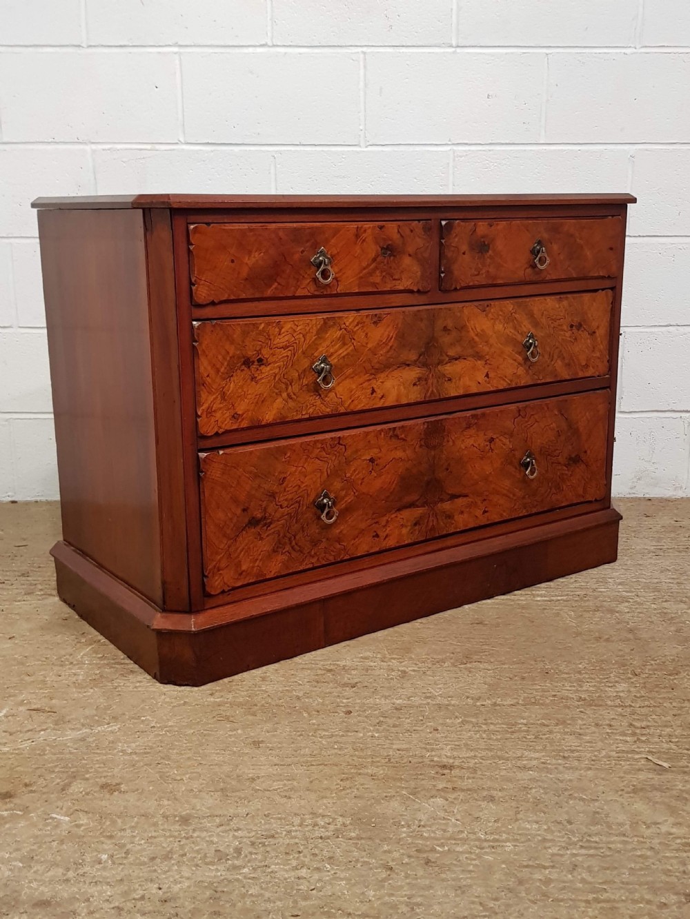 ANTIQUE PAIR LATE VICTORIAN BURR WALNUT CHEST OF DRAWERS C1890 View IV