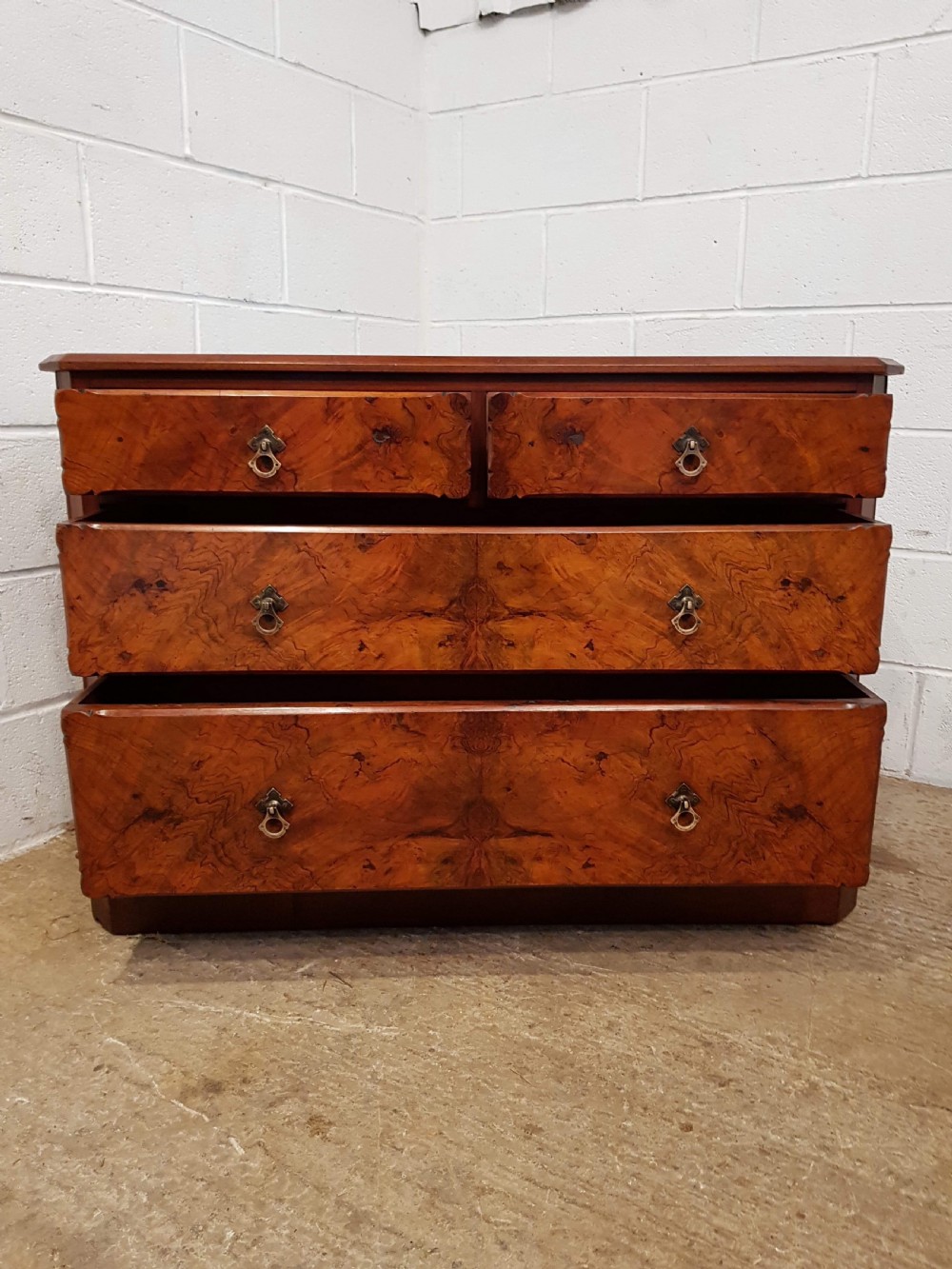 ANTIQUE PAIR LATE VICTORIAN BURR WALNUT CHEST OF DRAWERS C1890 View VI