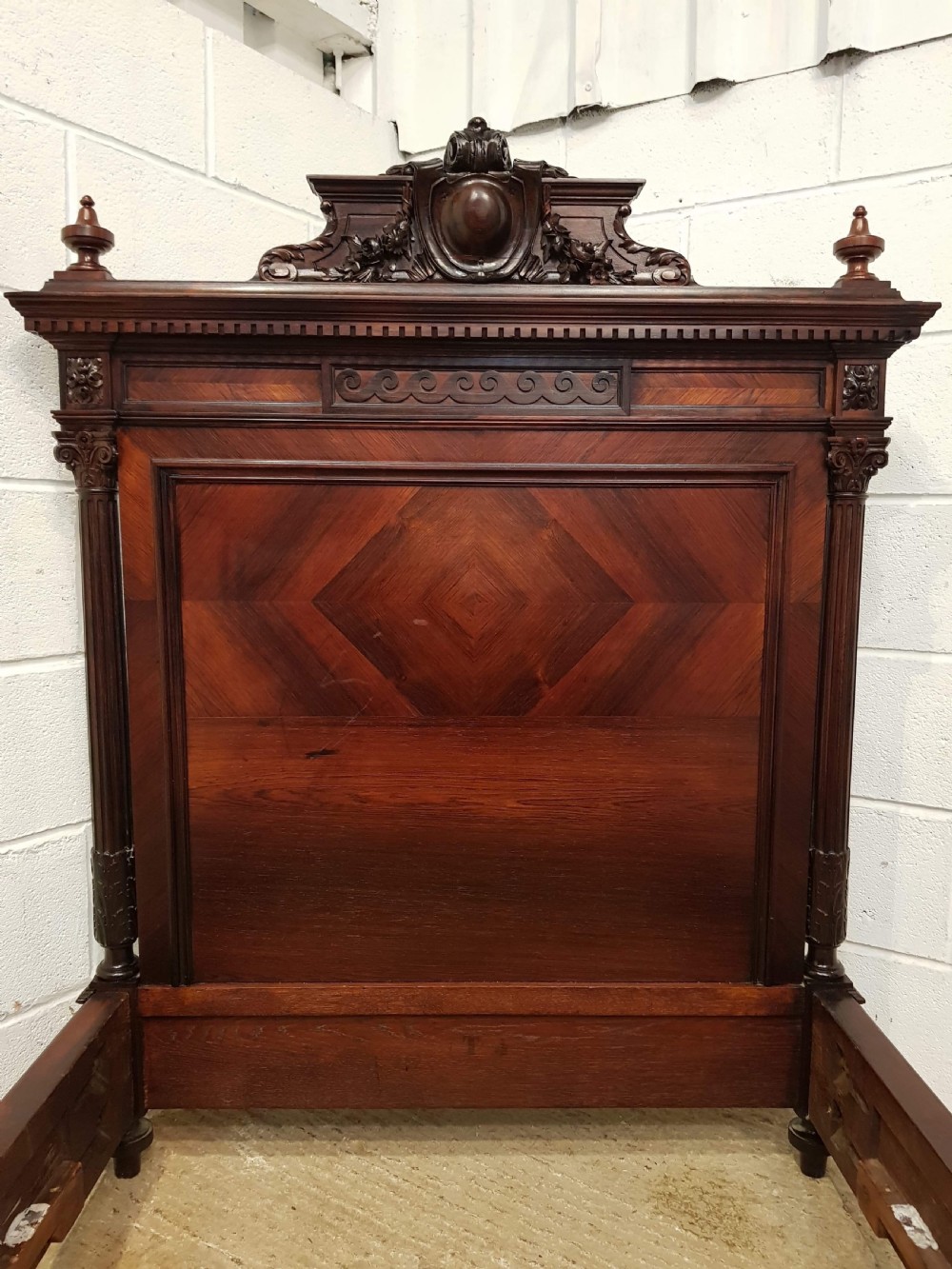 ANTIQUE 19TH CENTURY FRENCH MAHOGANY SINGLE BED C1880 View II