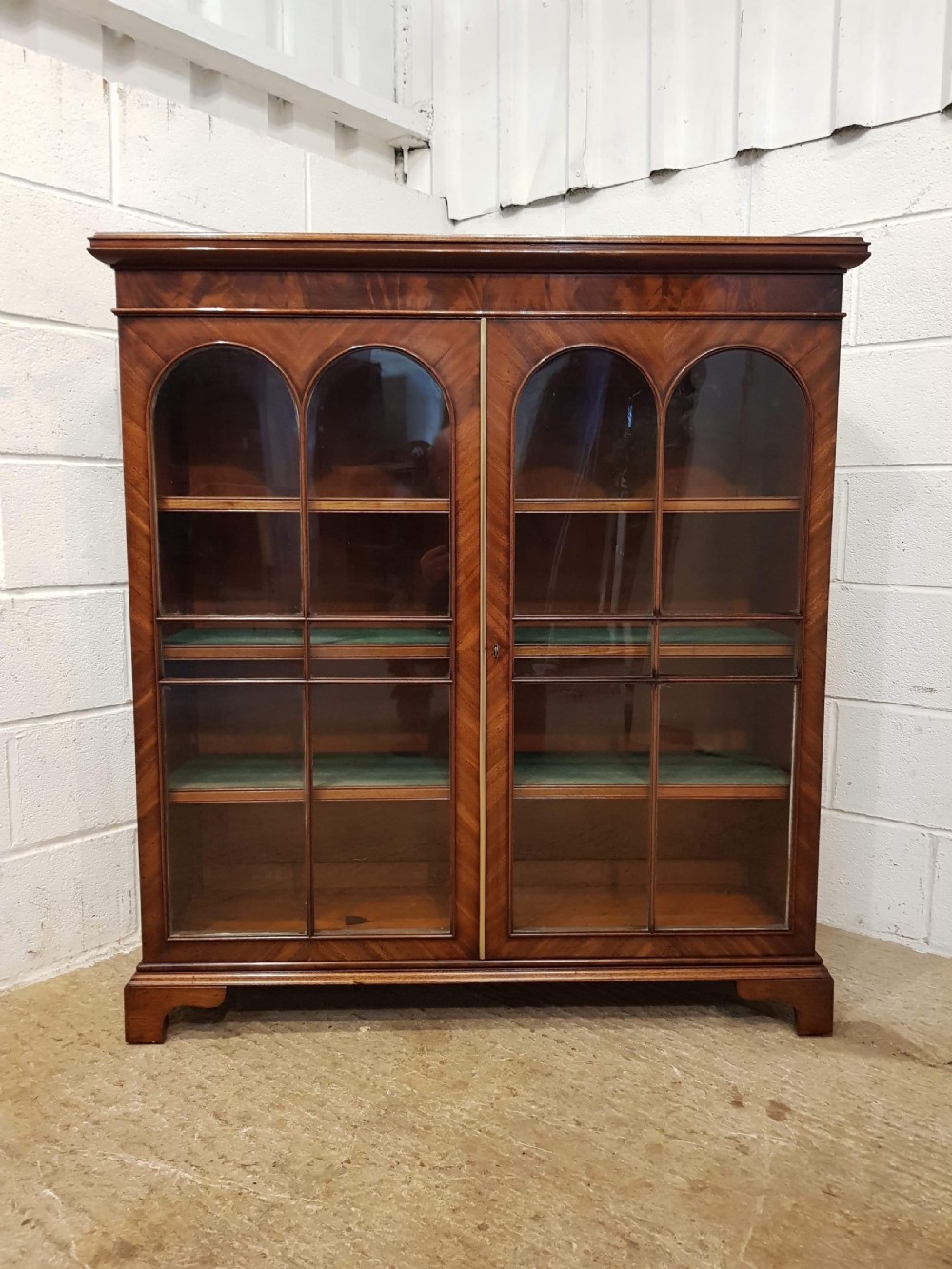 ANTIQUE EDWARDIAN BURR WALNUT GLAZED BOOKCASE C1900 View III