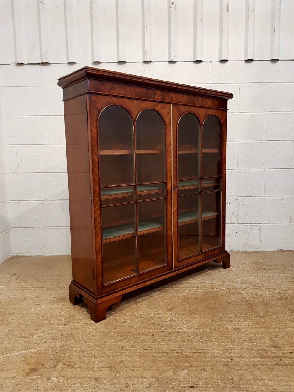 ANTIQUE EDWARDIAN BURR WALNUT GLAZED BOOKCASE C1900 View IV