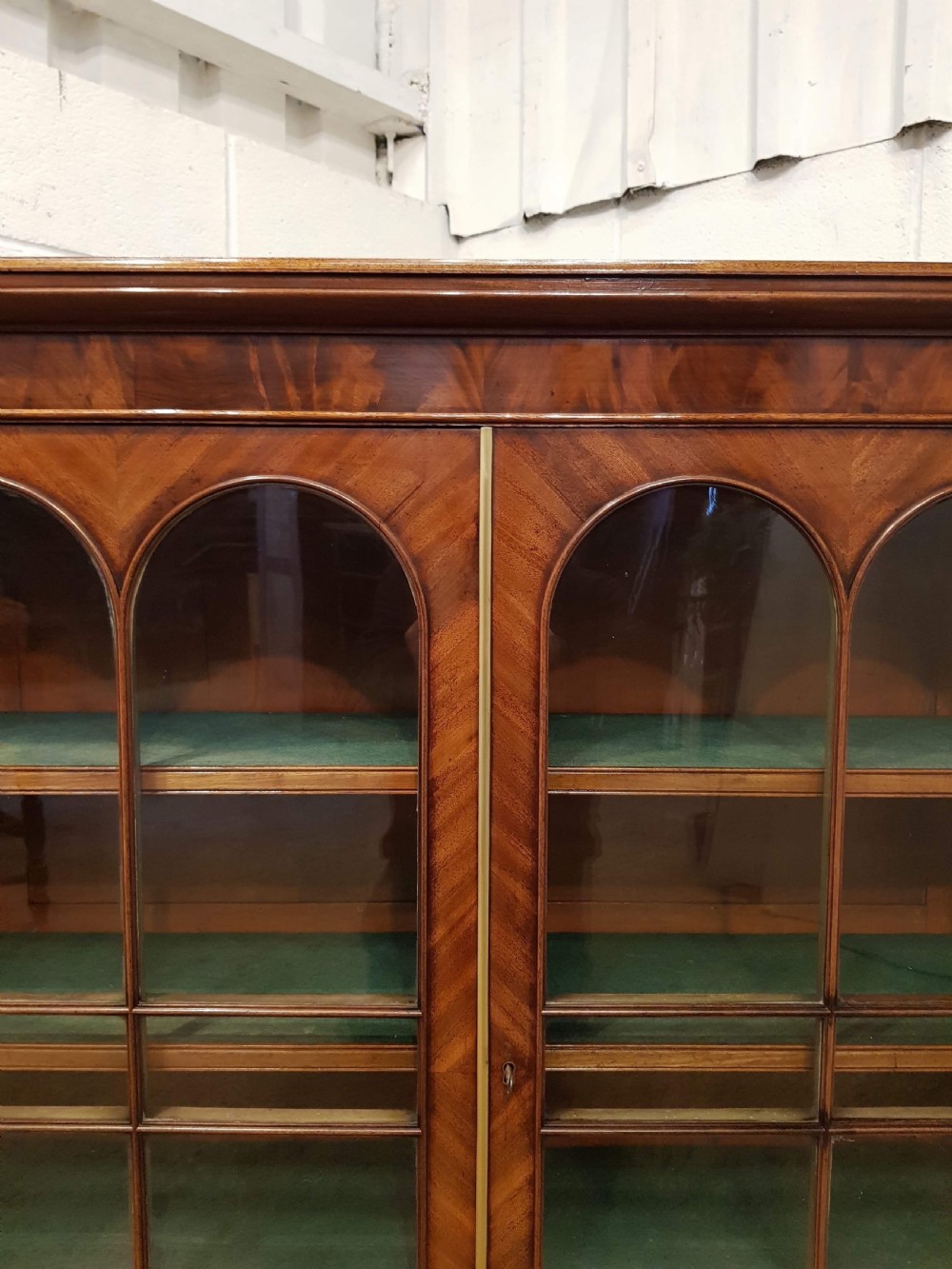 ANTIQUE EDWARDIAN BURR WALNUT GLAZED BOOKCASE C1900 View V