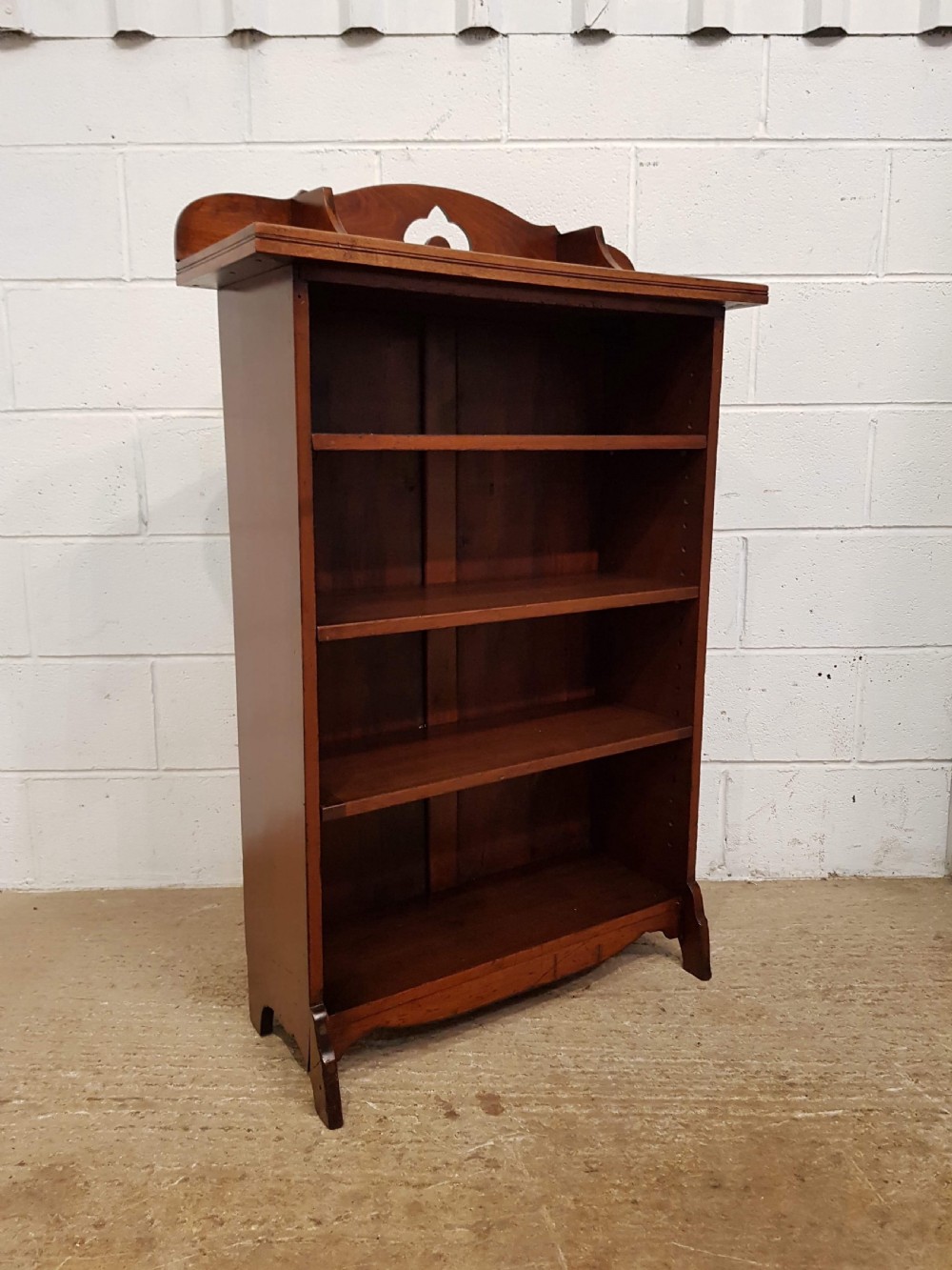 ANTIQUE ARTS & CRAFTS WALNUT OPEN BOOKCASE C1890 View III
