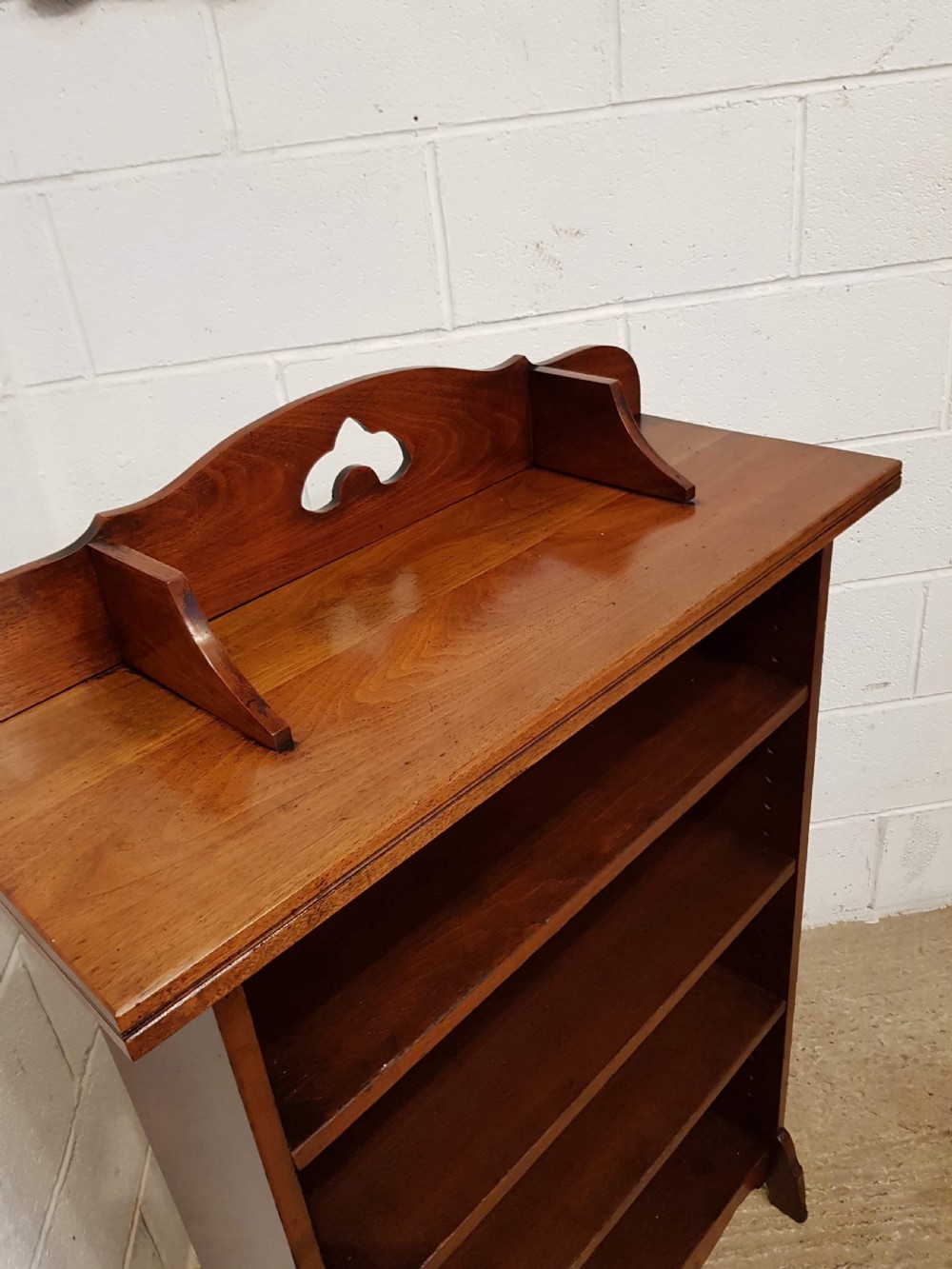 ANTIQUE ARTS & CRAFTS WALNUT OPEN BOOKCASE C1890 View IV