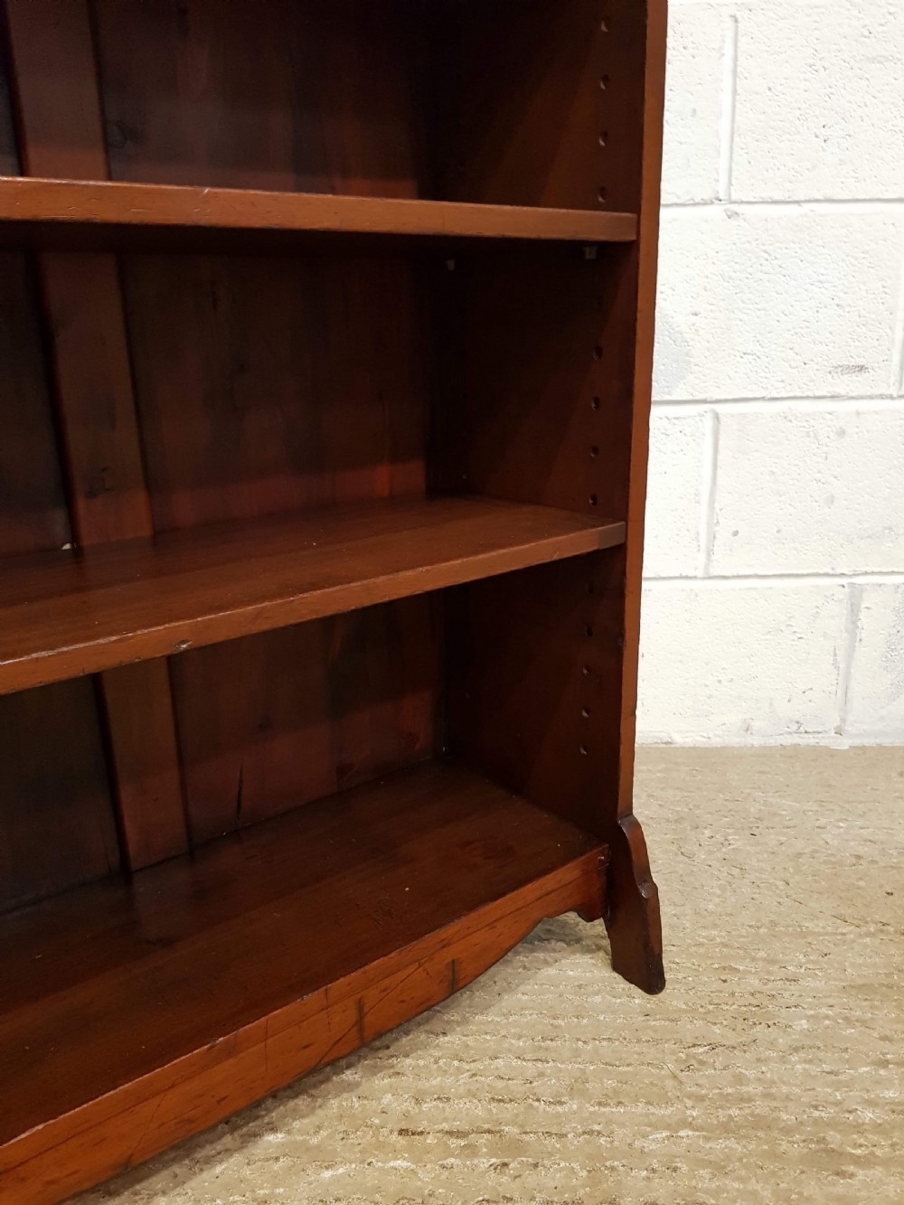 ANTIQUE ARTS & CRAFTS WALNUT OPEN BOOKCASE C1890 View V