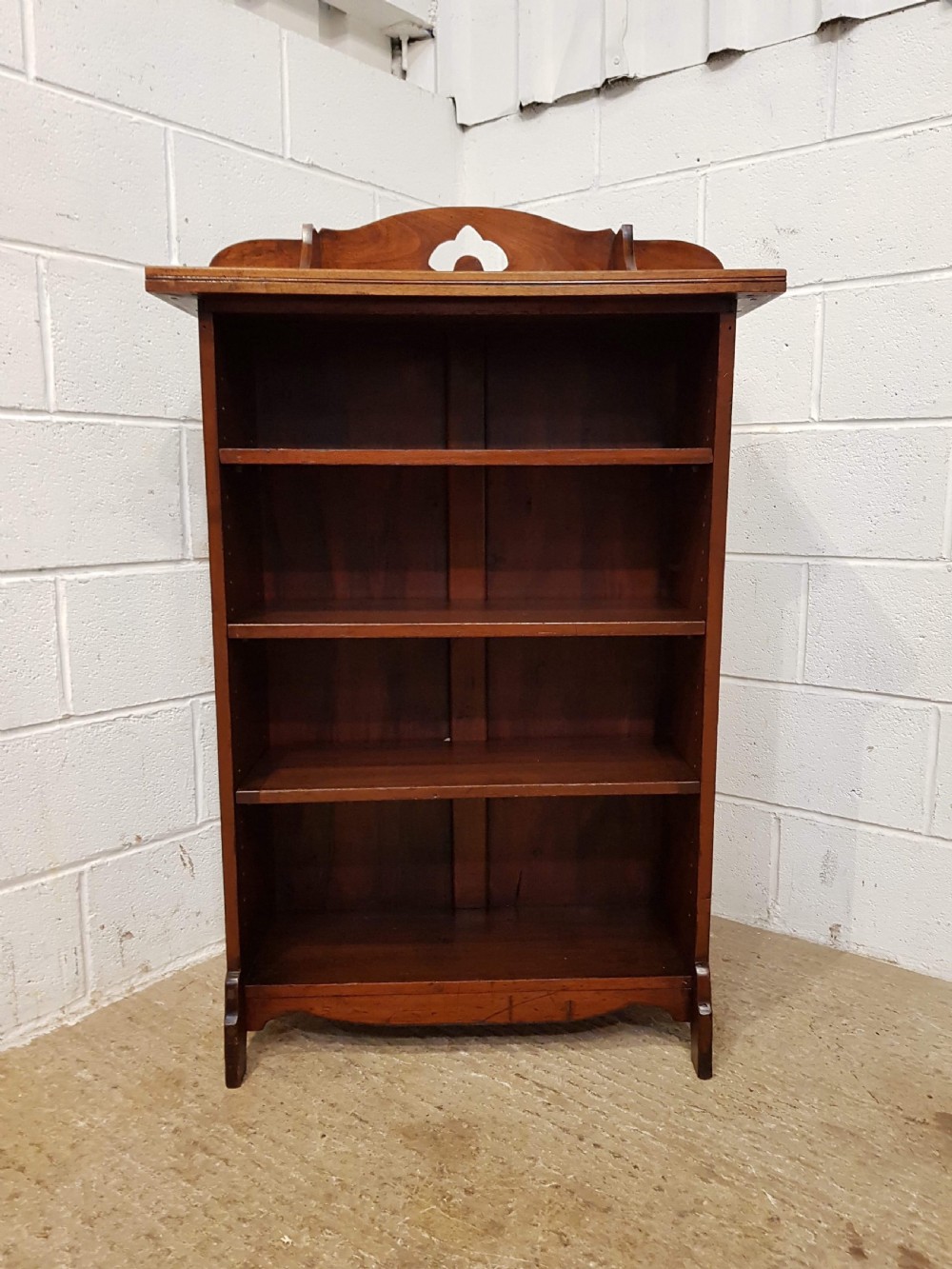 ANTIQUE ARTS & CRAFTS WALNUT OPEN BOOKCASE C1890 View VI