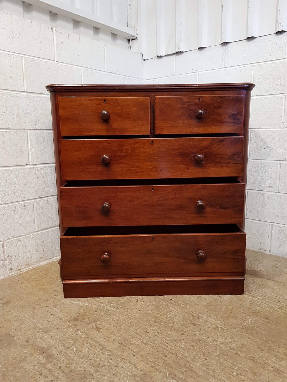 ANTIQUE VICTORIAN WALNUT CHEST OF DRAWERS C1880 View II