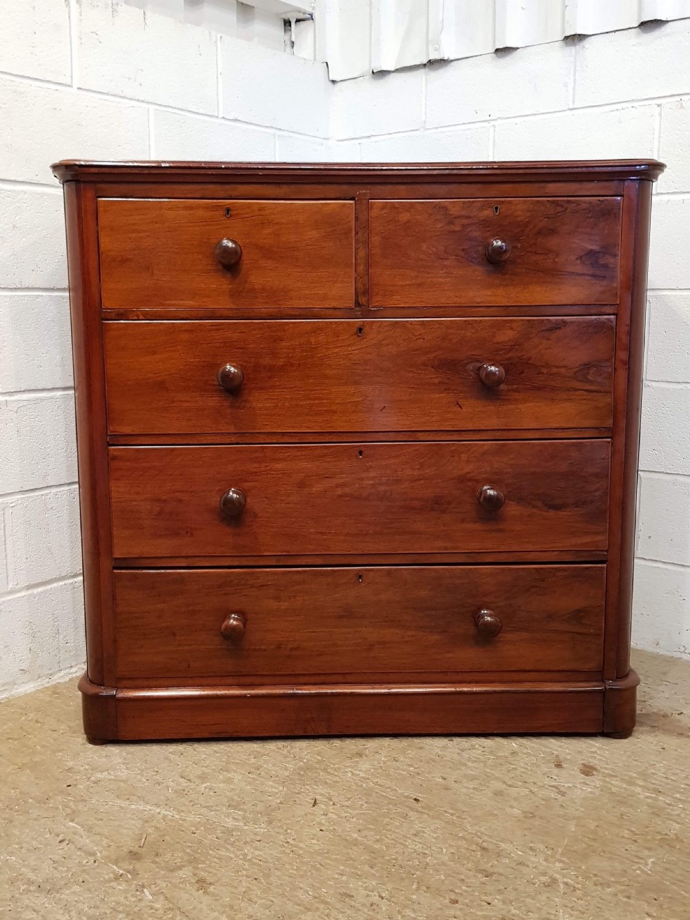 ANTIQUE VICTORIAN WALNUT CHEST OF DRAWERS C1880 View V