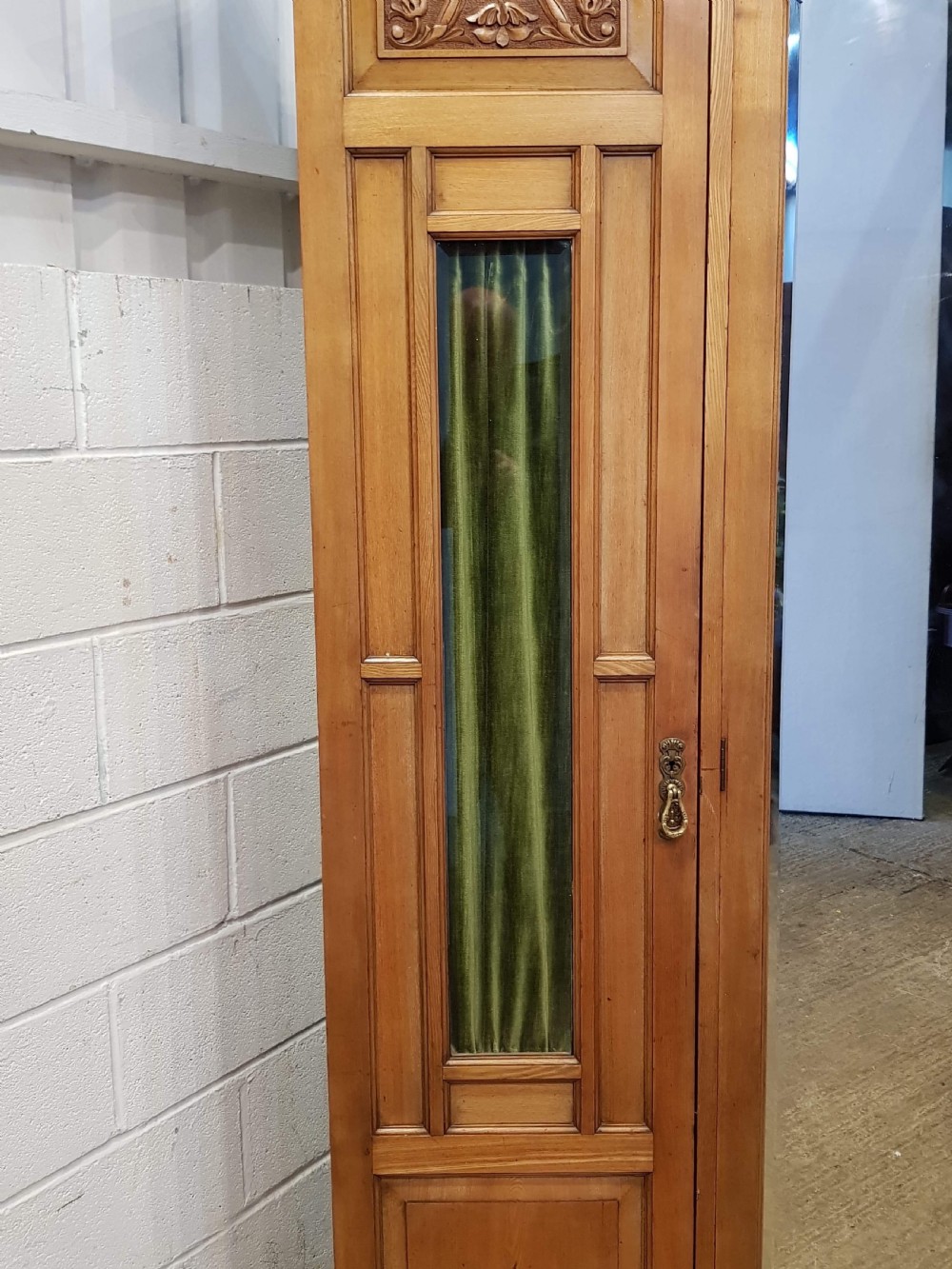 ANTIQUE SMALL ART NOUVEAU ASH TRIPLE WARDROBE C1890 View III