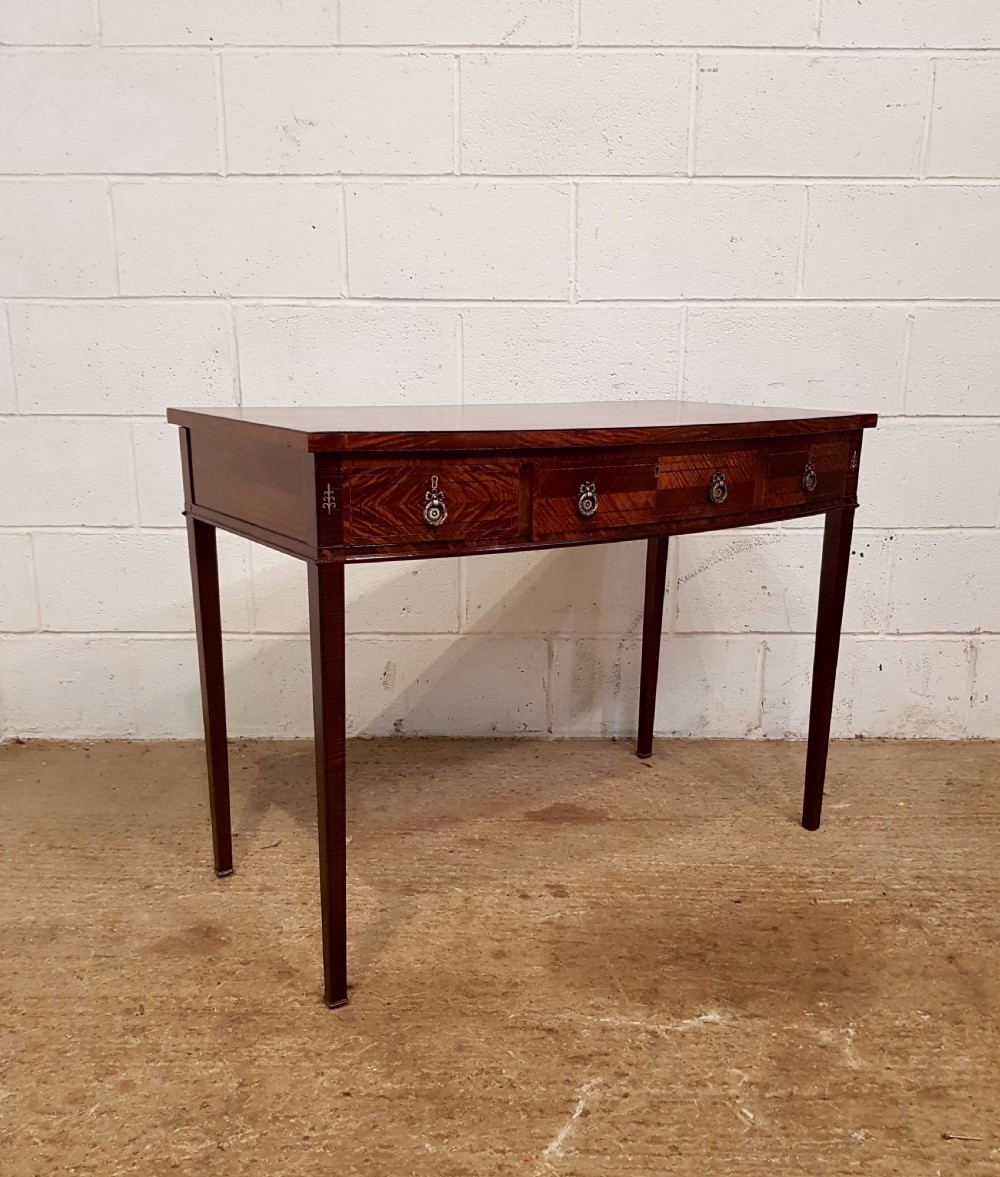 ANTIQUE EDWARDIAN SATINWOOD BOW FRONT SIDE TABLE C1900 View II