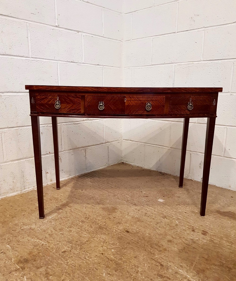 ANTIQUE EDWARDIAN SATINWOOD BOW FRONT SIDE TABLE C1900 View III