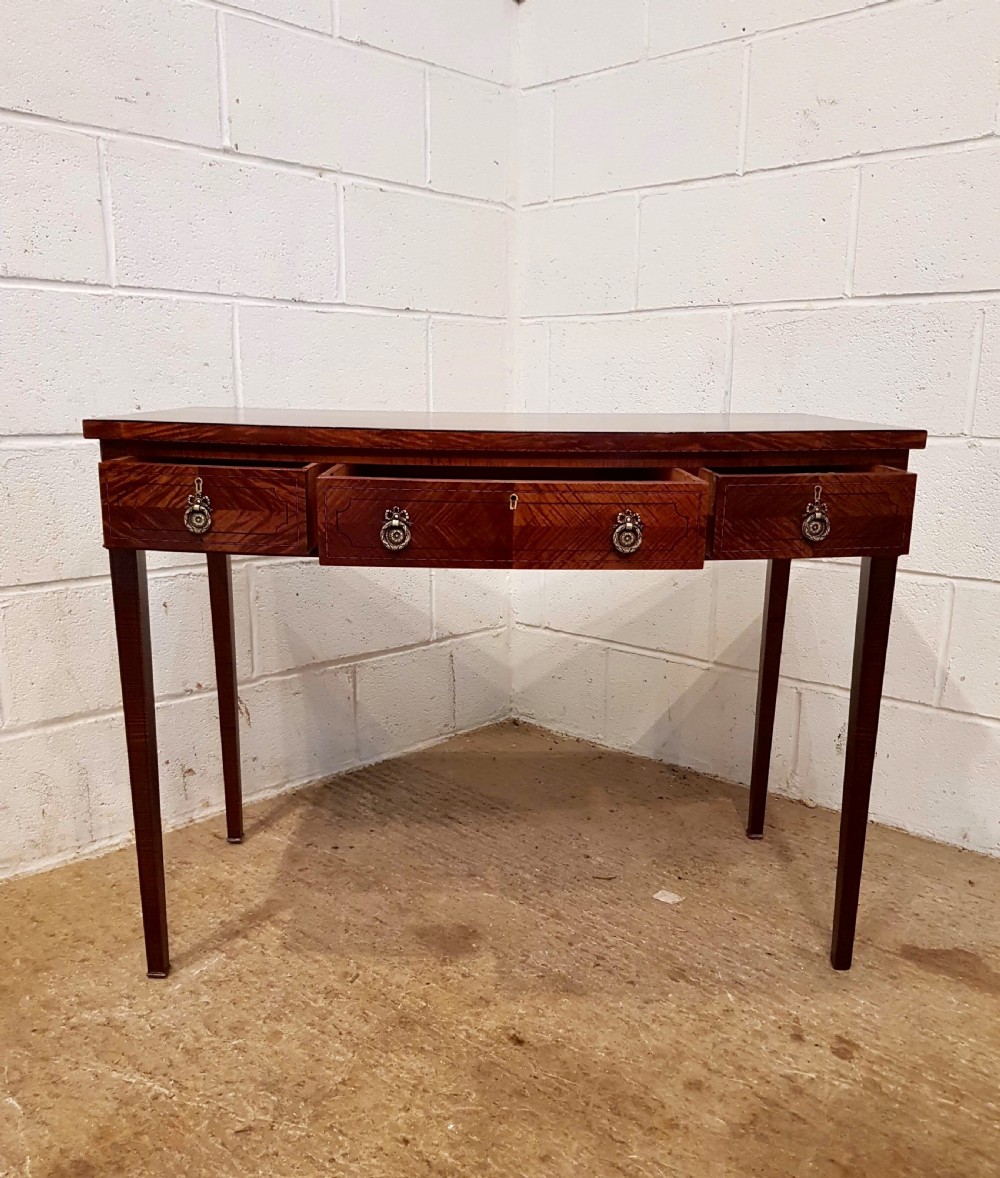 ANTIQUE EDWARDIAN SATINWOOD BOW FRONT SIDE TABLE C1900 View IV