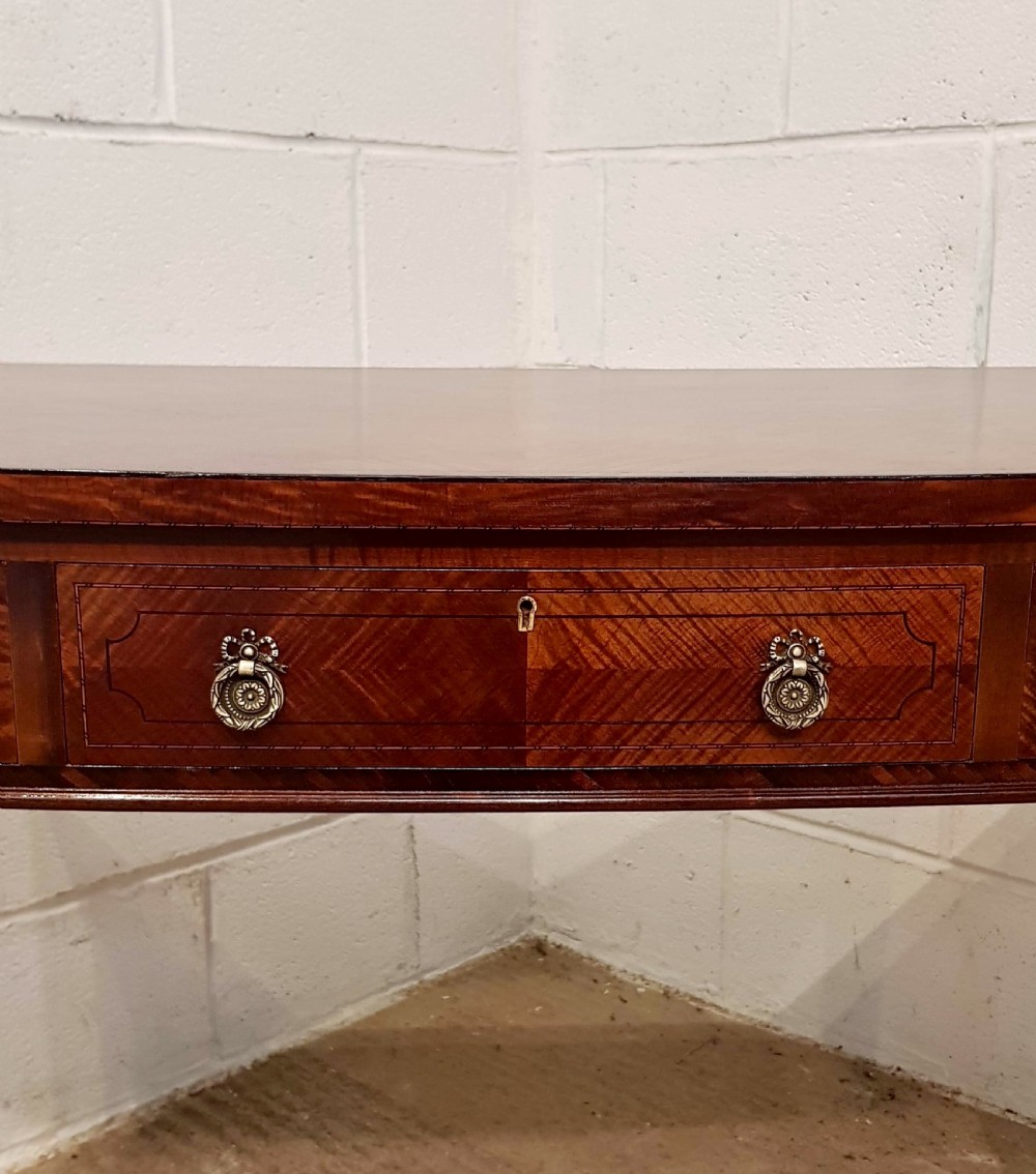 ANTIQUE EDWARDIAN SATINWOOD BOW FRONT SIDE TABLE C1900 View V