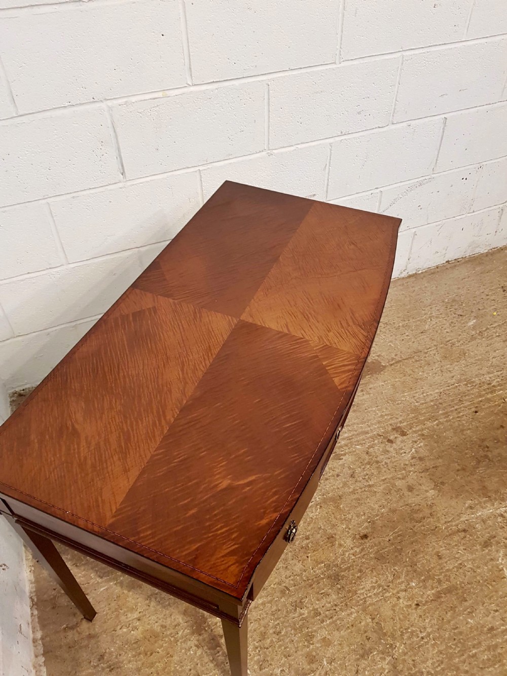 ANTIQUE EDWARDIAN SATINWOOD BOW FRONT SIDE TABLE C1900 View VI
