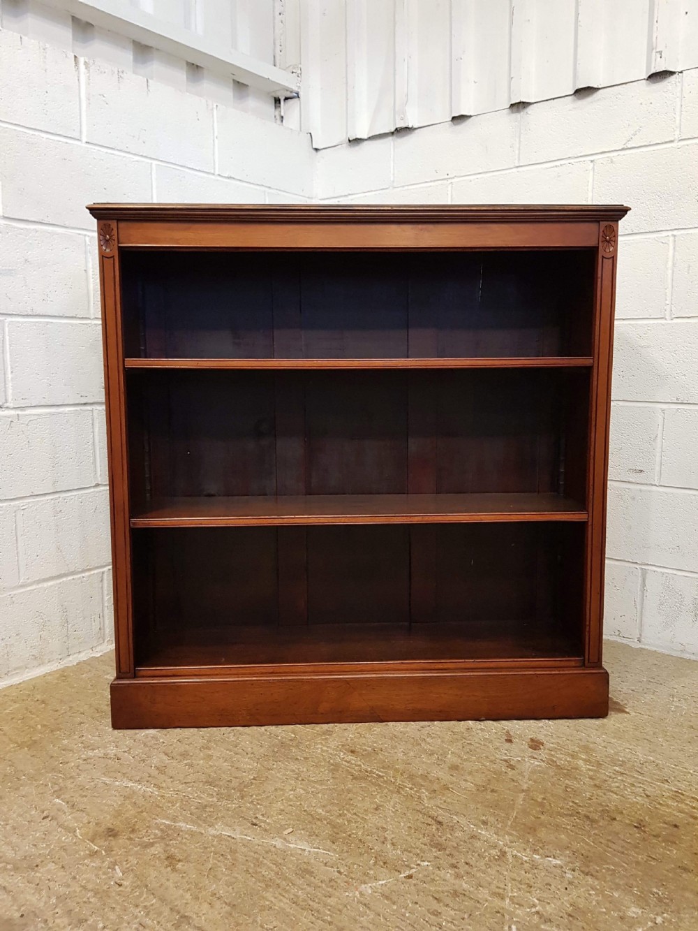 ANTIQUE VICTORIAN WALNUT OPEN BOOKCASE C1880 View II