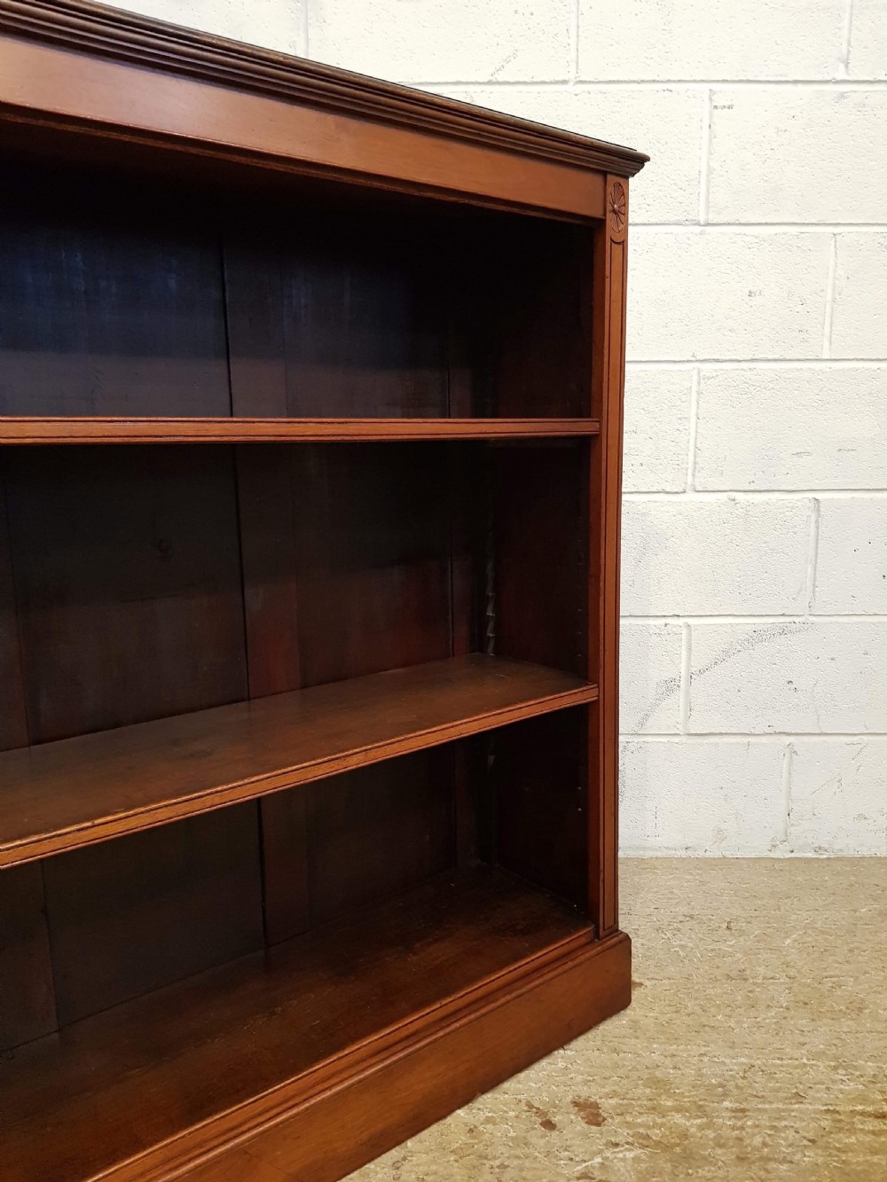 ANTIQUE VICTORIAN WALNUT OPEN BOOKCASE C1880 View III