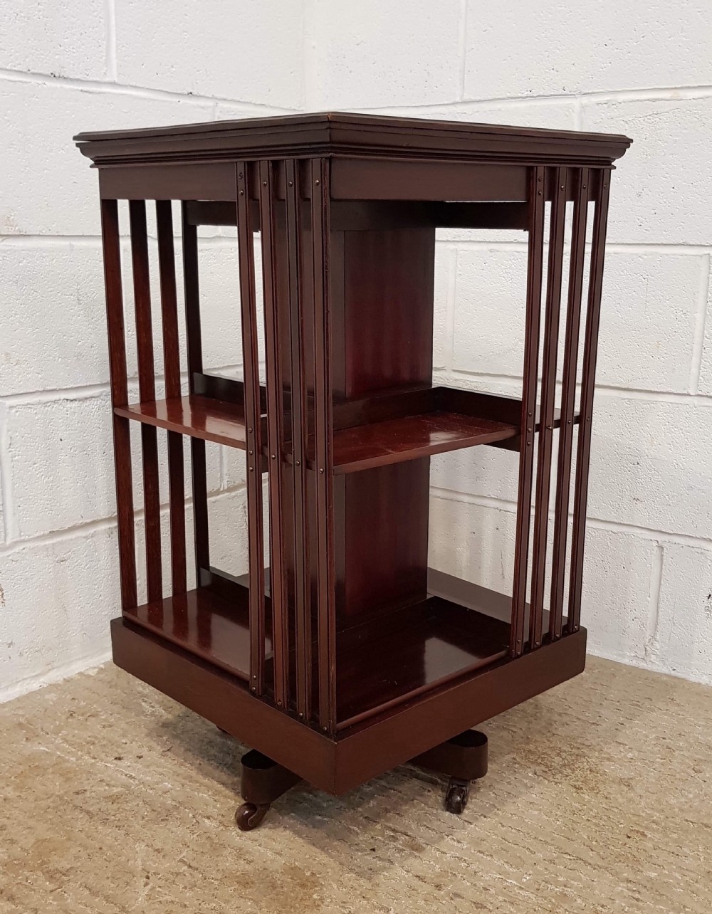 ANTIQUE EDWARDIAN MAHOGANY REVOLVING BOOKCASE C1900