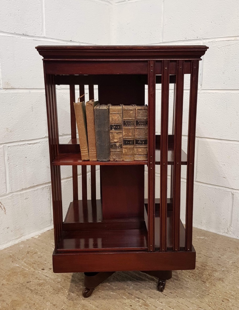 ANTIQUE EDWARDIAN MAHOGANY REVOLVING BOOKCASE C1900 View V