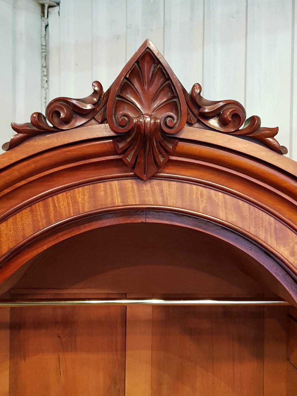 ANTIQUE VICTORIAN MAHOGANY BREAKFRONT TRIPLE WARDROBE C1860 View III