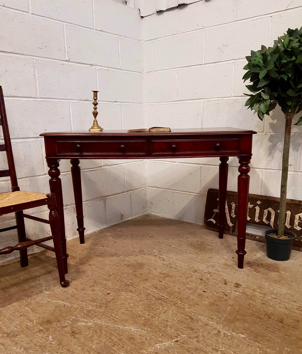 ANTIQUE VICTORIAN MAHOGANY TWO DRAWER WRITING DESK C1880