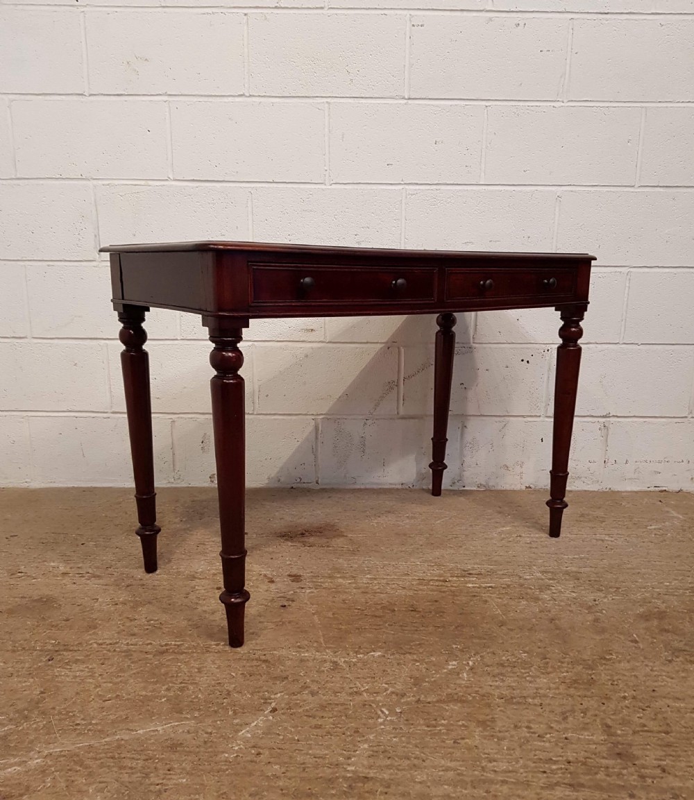 ANTIQUE VICTORIAN MAHOGANY TWO DRAWER WRITING DESK C1880 View V