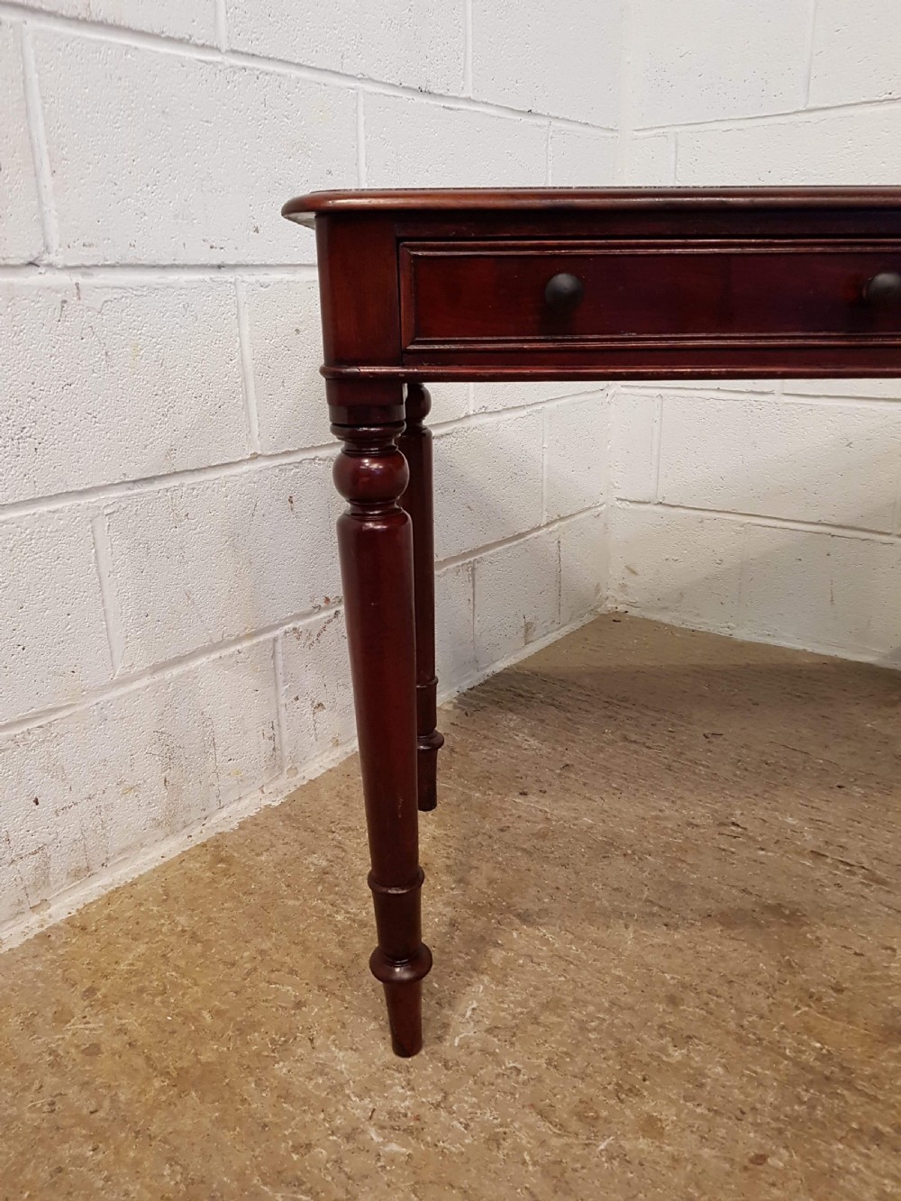 ANTIQUE VICTORIAN MAHOGANY TWO DRAWER WRITING DESK C1880 View VI