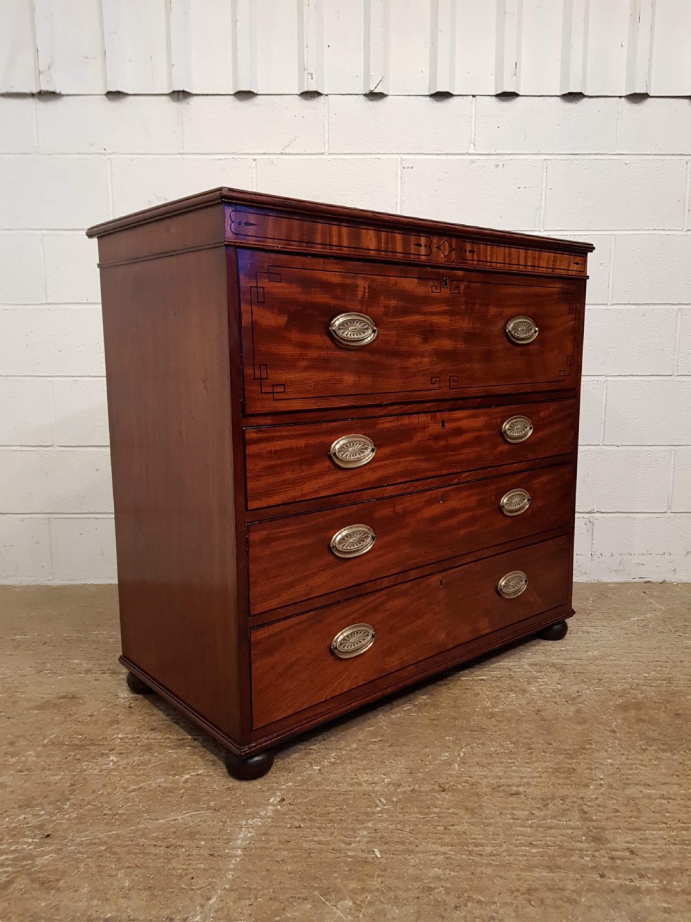 ANTIQUE REGENCY MAHOGANY SECRETAIRE  CHEST c1820 View VII